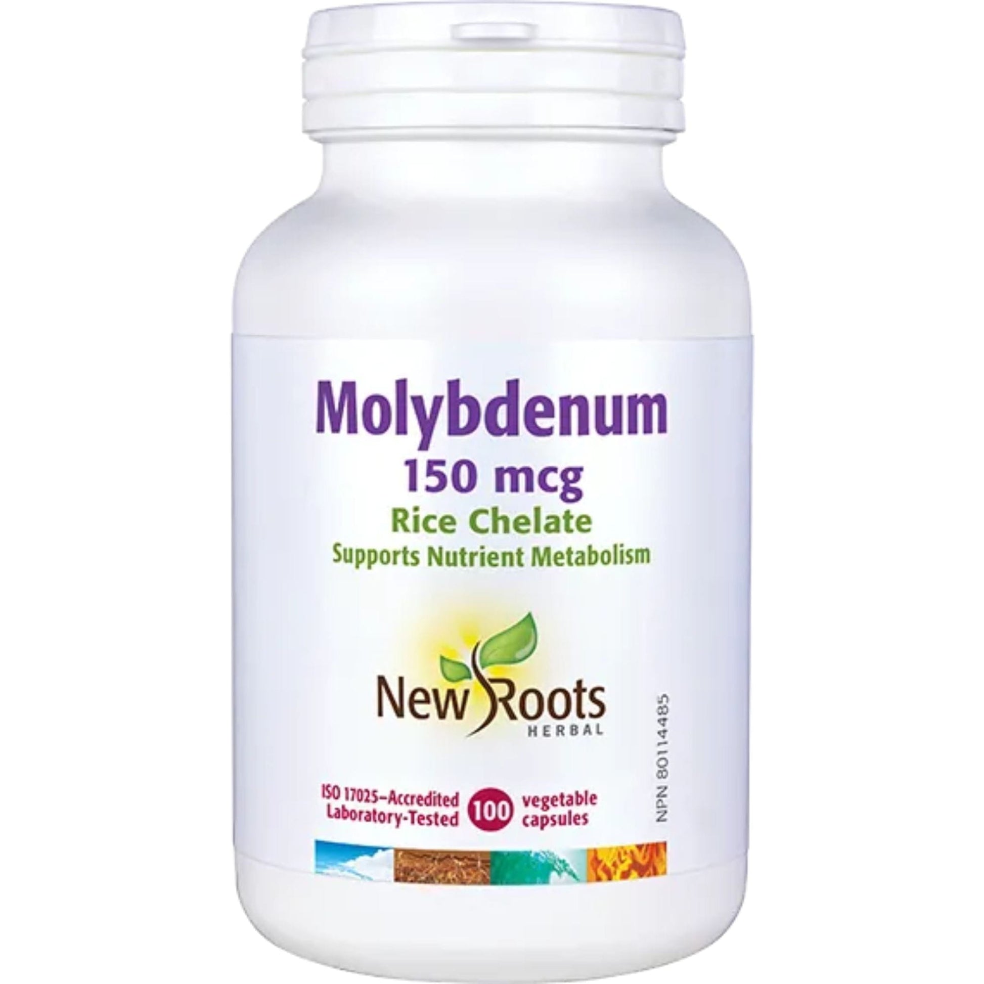 100 Vegetable Capsules | New Roots Molybdenum 150mcg