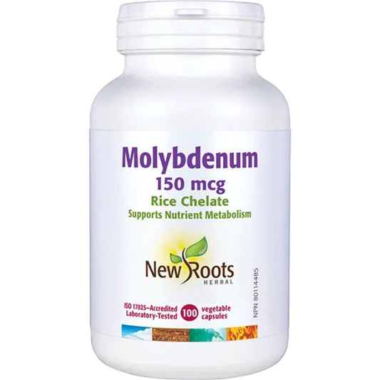 100 Vegetable Capsules | New Roots Molybdenum 150mcg