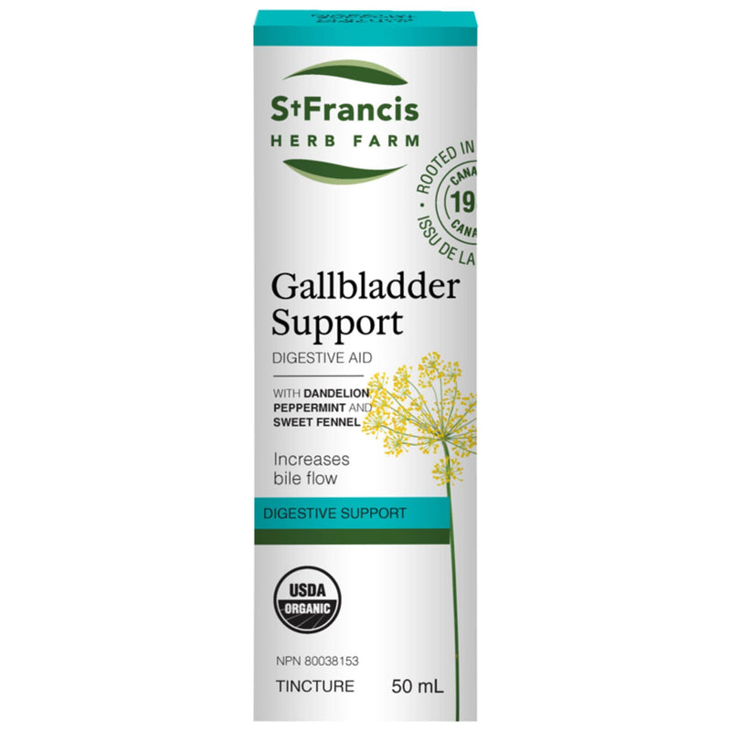 St. Francis Gallbladder Support Tincture, Barberry, Dandelion and Turmeric, Stimulates Bile Flow and Eases Digestive Disturbances, 50ml