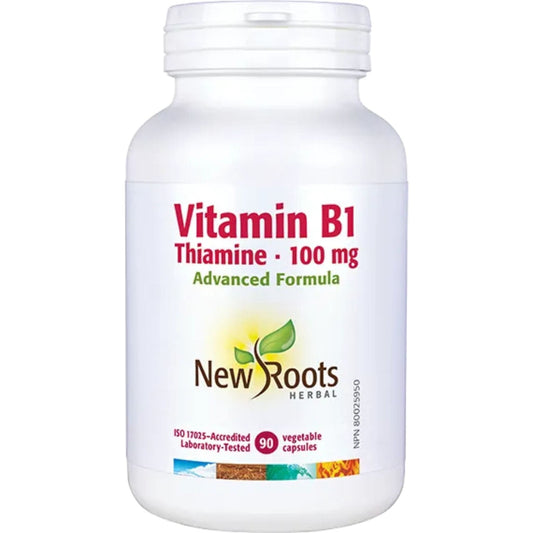 90 Vegetable Capsules | New Roots Vitamin B1 Thiamine 100mg Advanced Formula