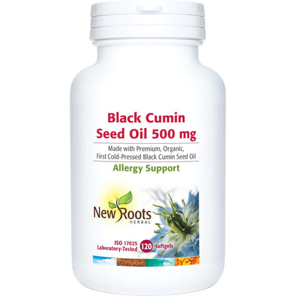 120 Softgels | New Roots Herbal Black Cumin Seed Oil 500 MG