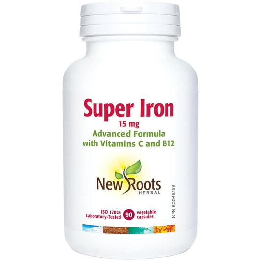 90 Vegetable Capsules | New Roots Herbal Super iron 15mg