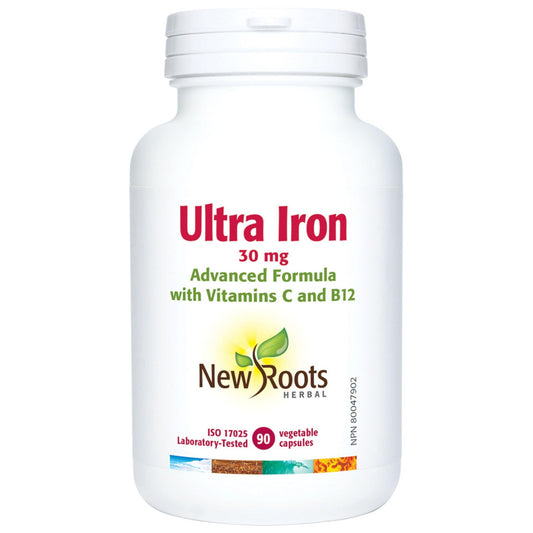 90 Vegetable Capsules | New Roots Herba Ultra Iron 30mg Advanced Formula