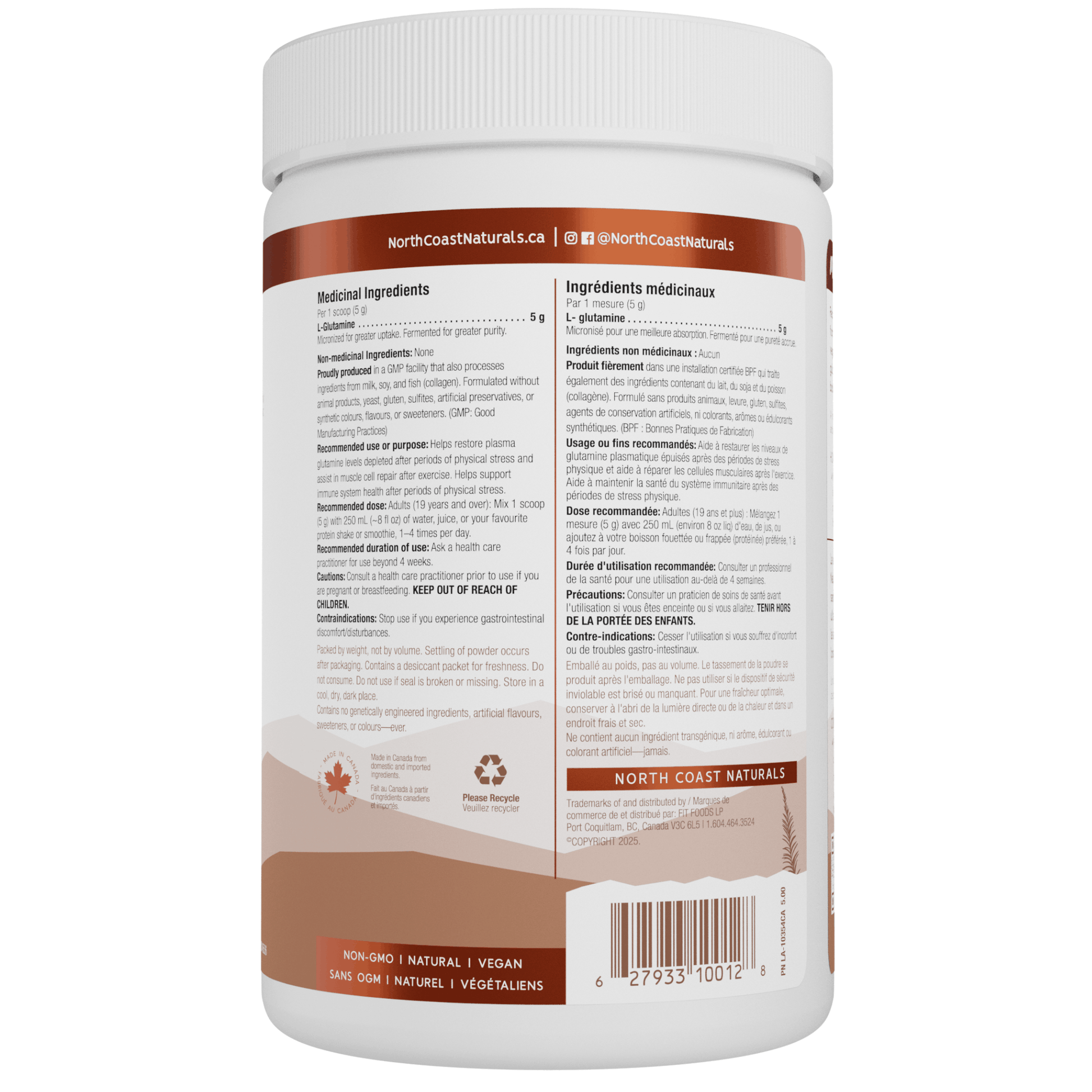 300g Unflavoured | North Coast Naturals Germented Glutamine Powder