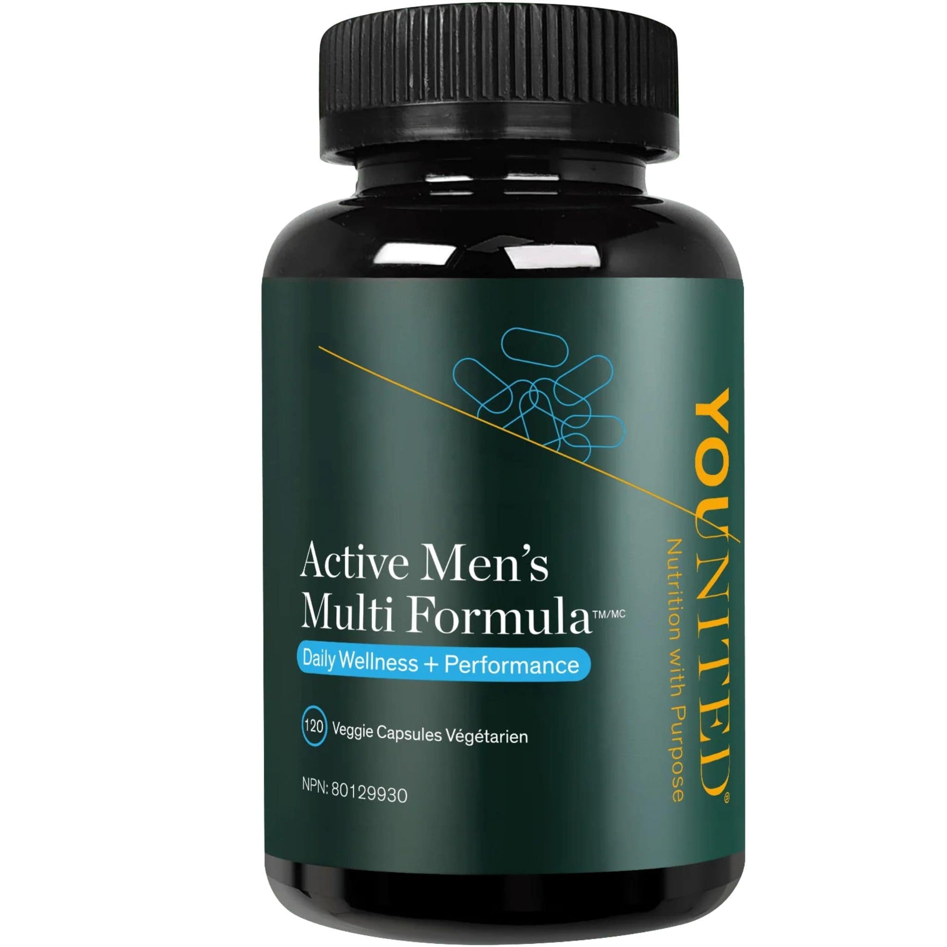 120 Vegetable Capsules | Younited Wellness Active Men's Multi