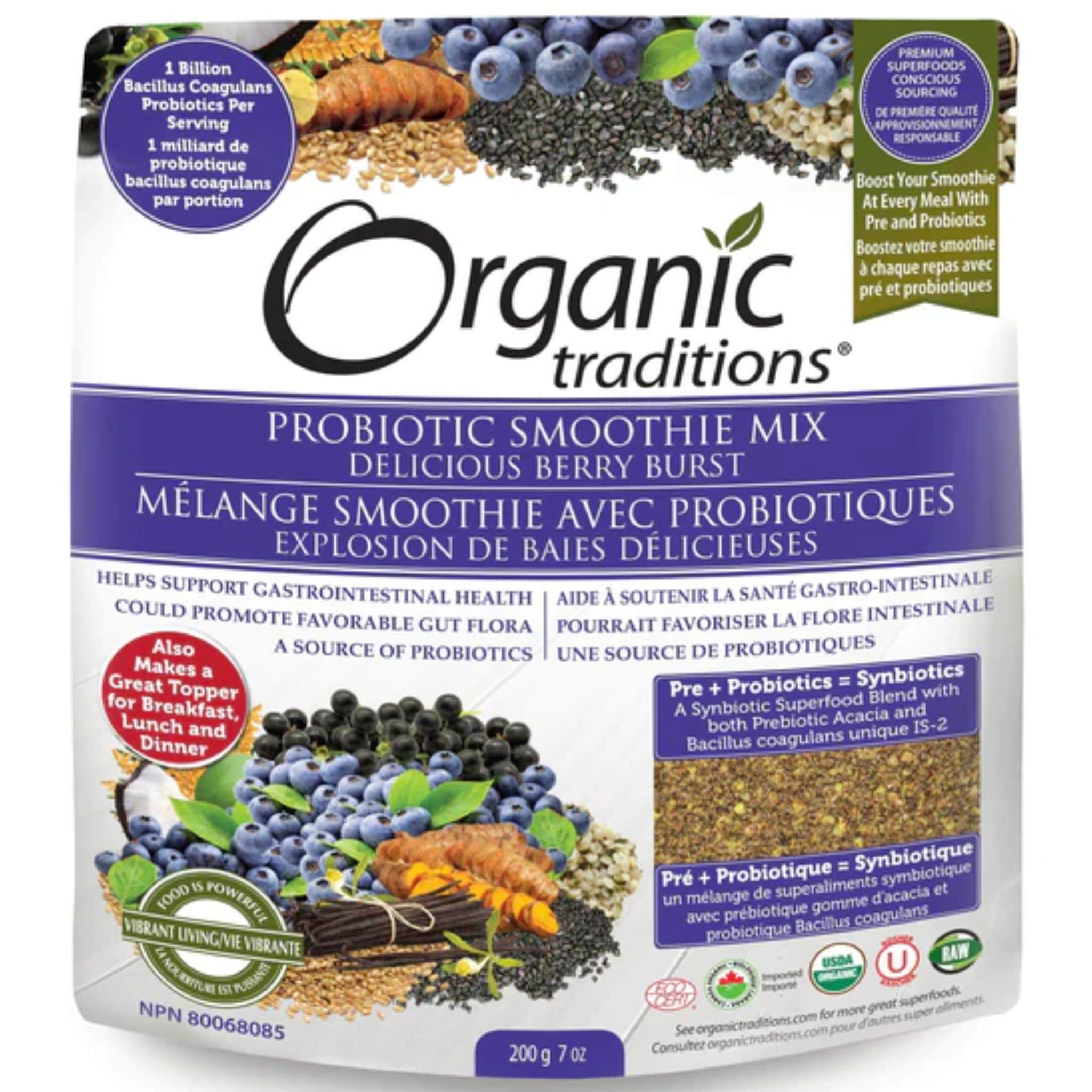 Proviant Organic Traditions Probiotic Smoothie Mix, 200g