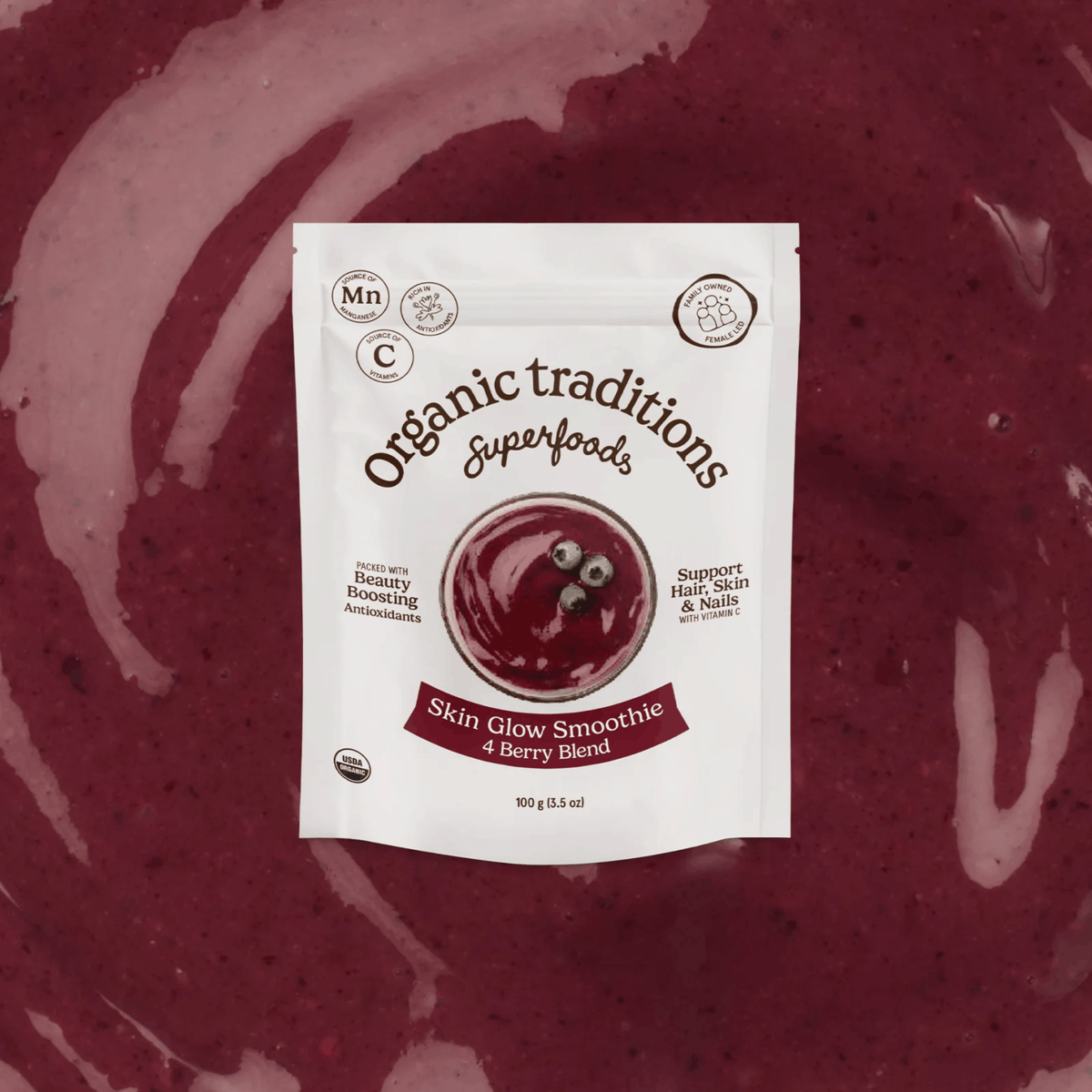 100g | Organic Traditions Superfoods Skin Glow Smoothie Powder