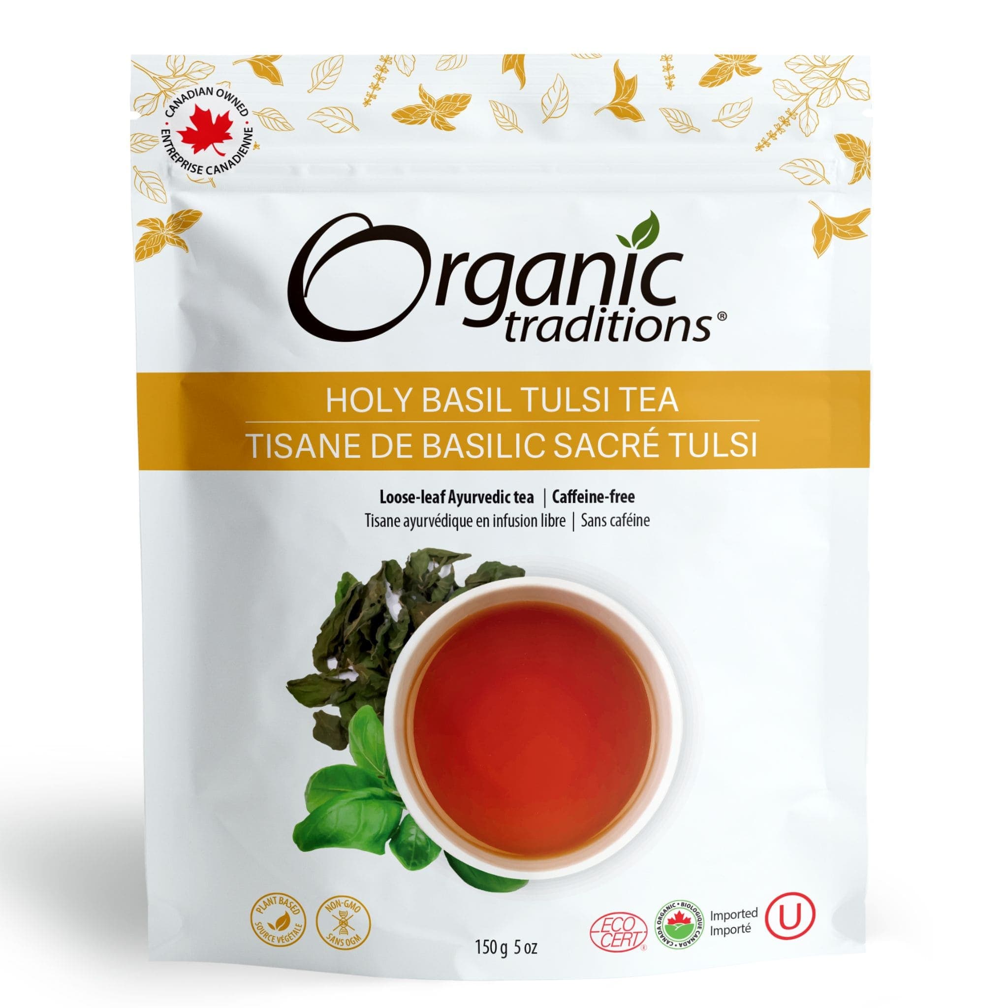 Thulsi Tea Organic Traditions Holy Basil (Tulsi) Tea, 150g