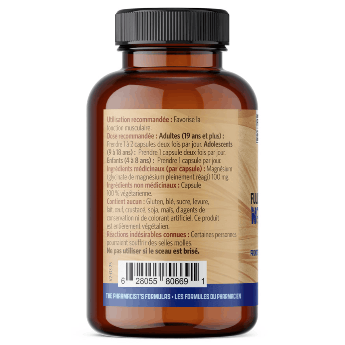 150 Vegetable Capsules | Pure Lab Vitamins Magnesium Glycinate 100mg Fully Reacted