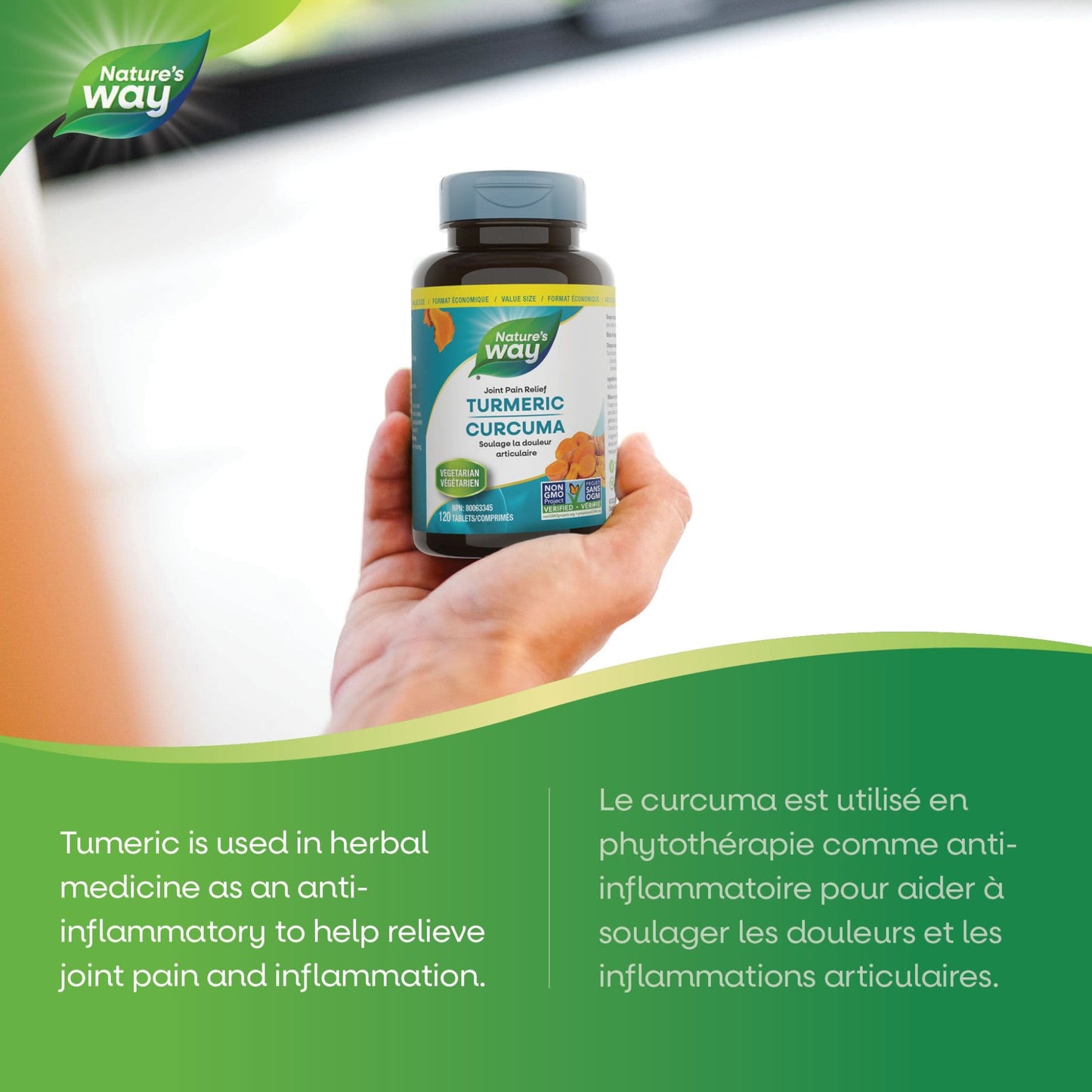 120 Vegetarian Tablets | Nature's Way Turmeric Standardized 450 mg 95% Curcumin