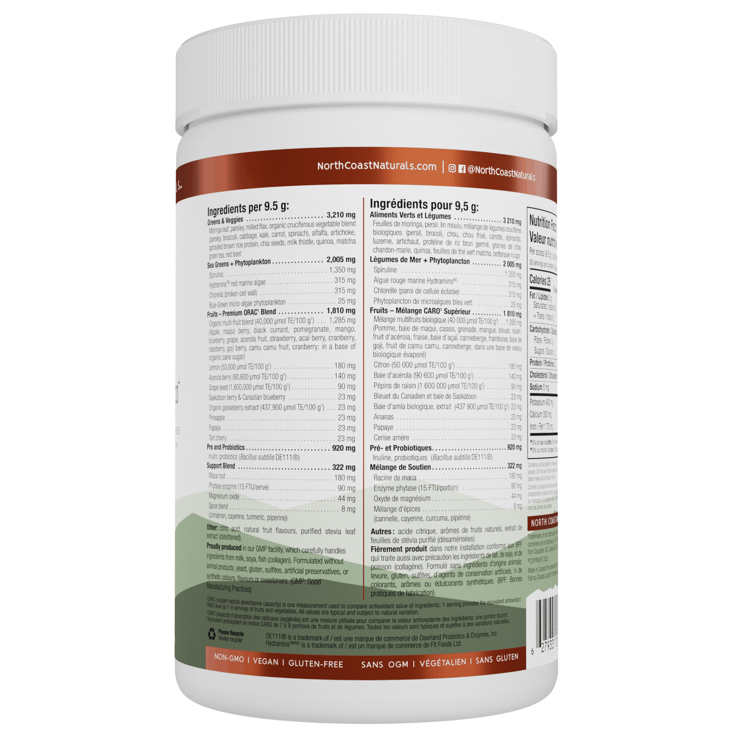 285g Berry Medley | North Coast Naturals Daily Greens Powder