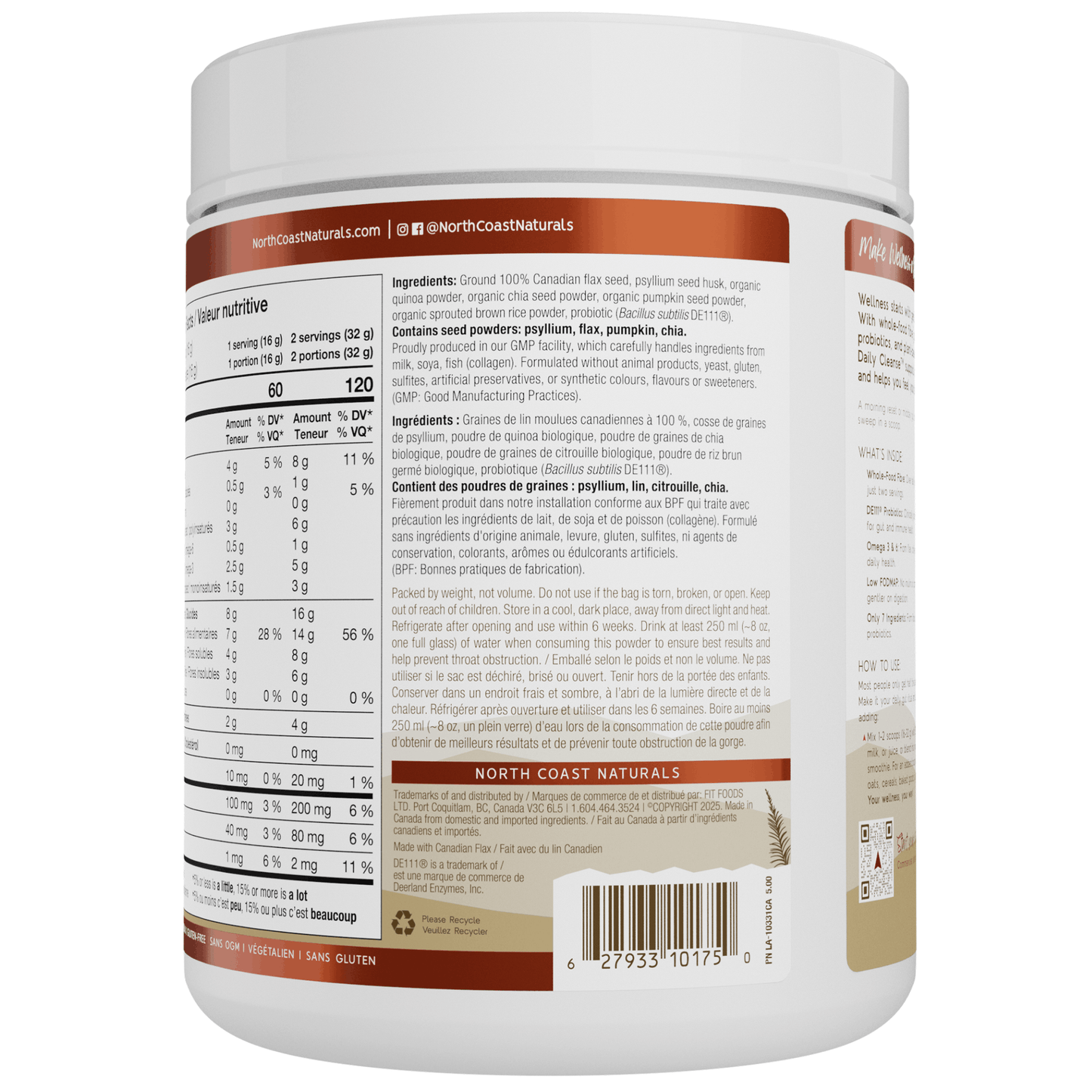 480g Unflavoured | North Coast Naturals DAily Cleanse Powder