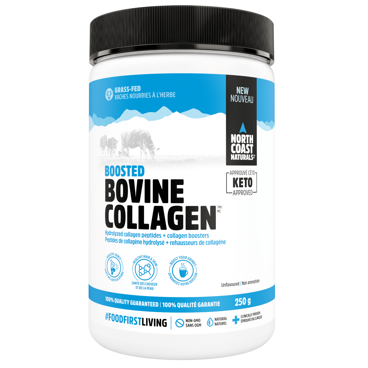 250g Unflavoured | North Coast Naturals Boosted Bovine Collagen Powder