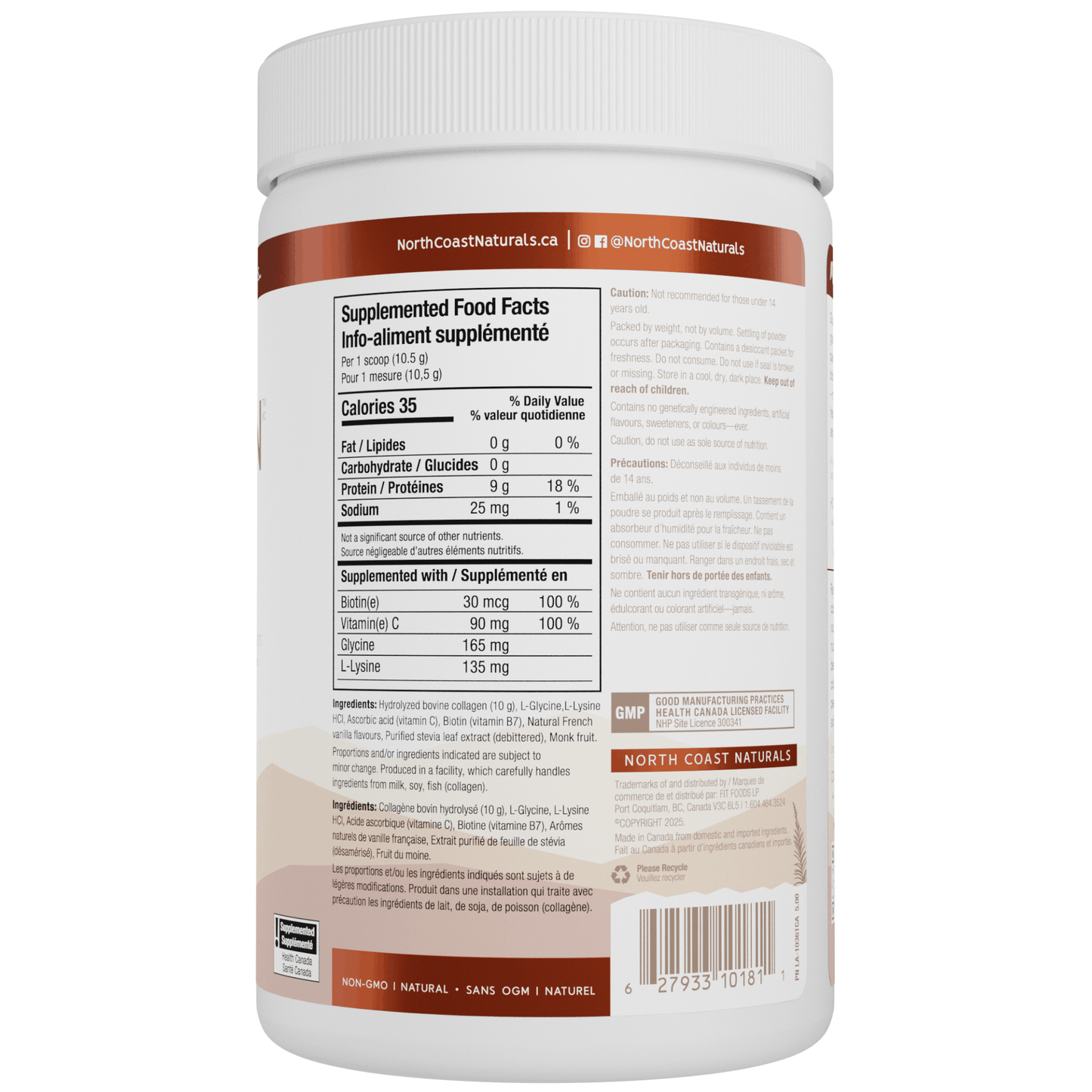 250g Unflavoured | North Coast Naturals Grass-Fed Collagen Powder