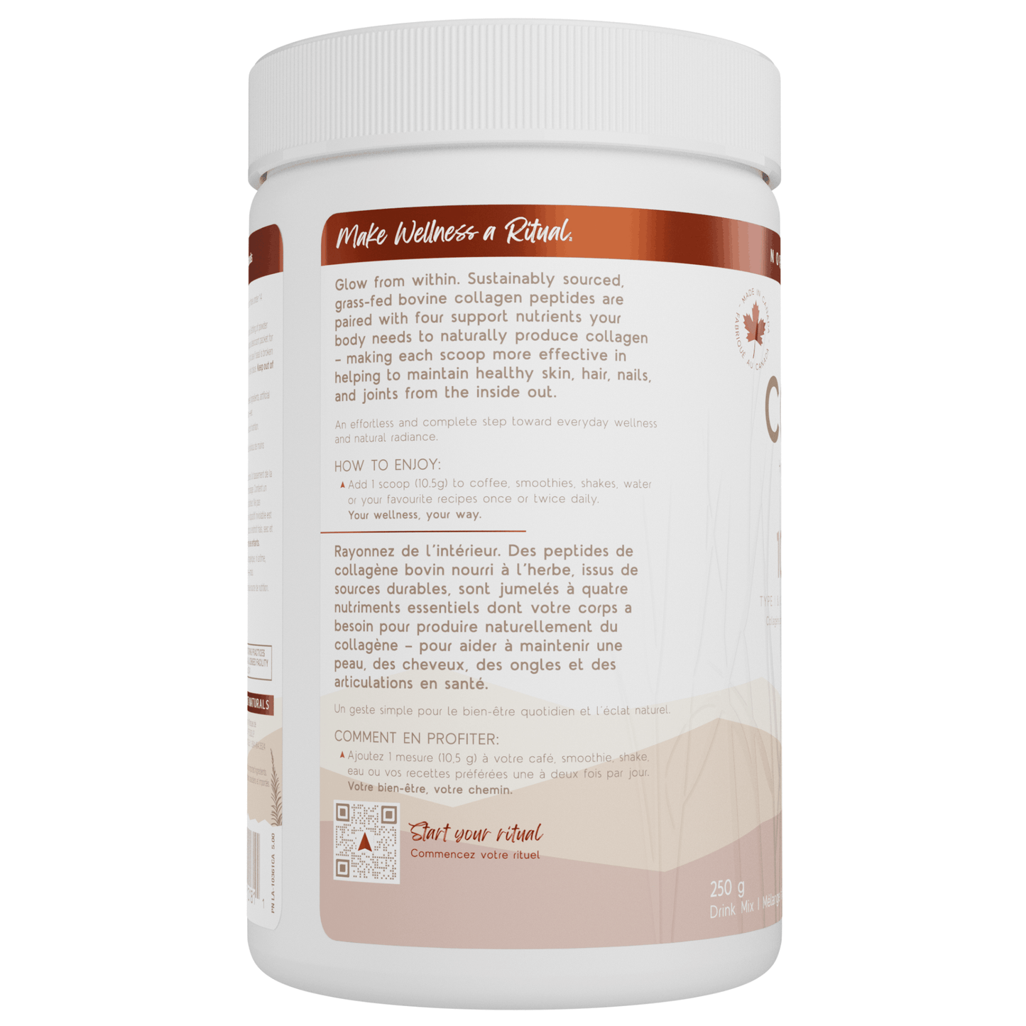 250g French Vanilla | North Coast Naturals Grass-Fed Collagen Powder