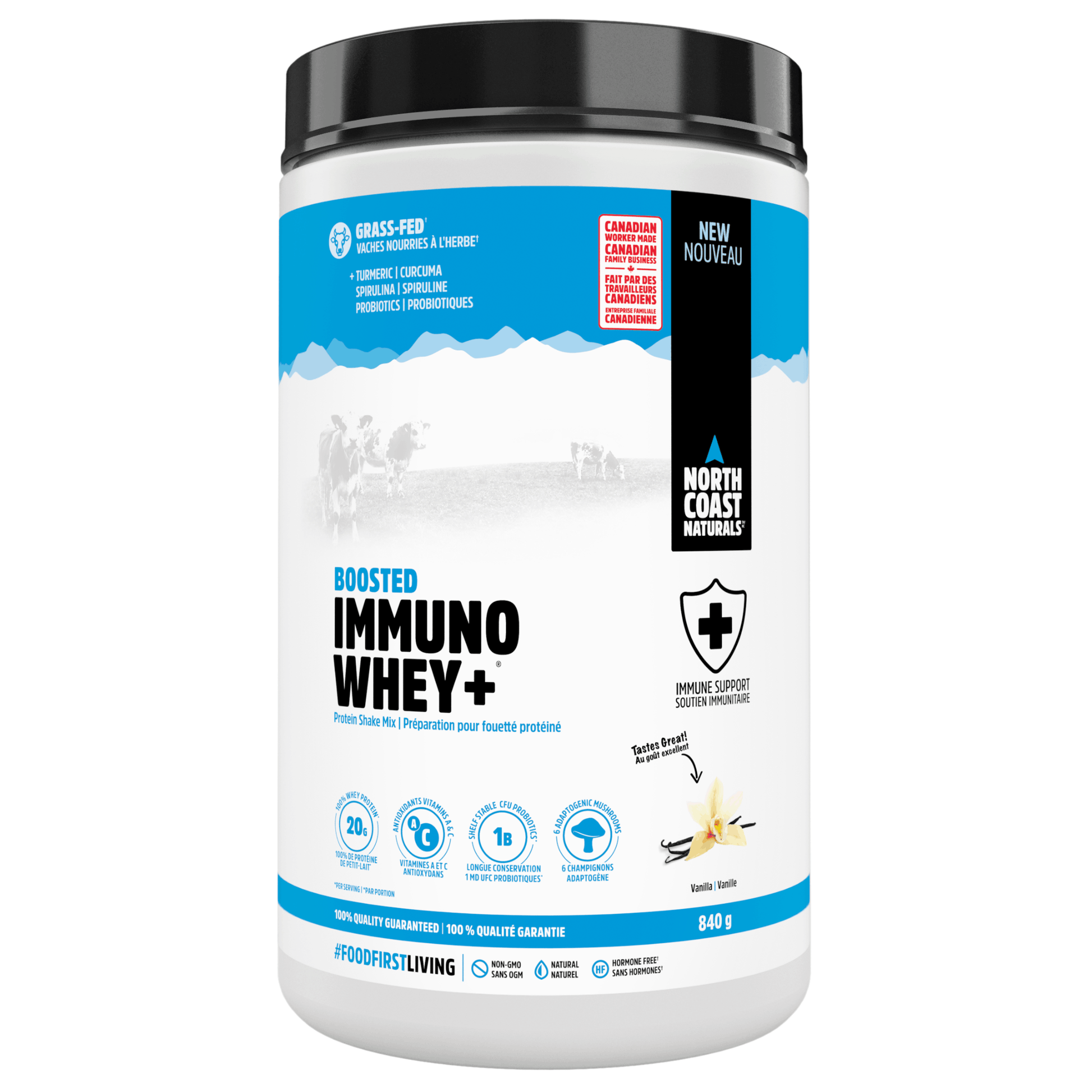 840g Chocolate | North Coast Naturals Boosted Immuno Whey+ Powder