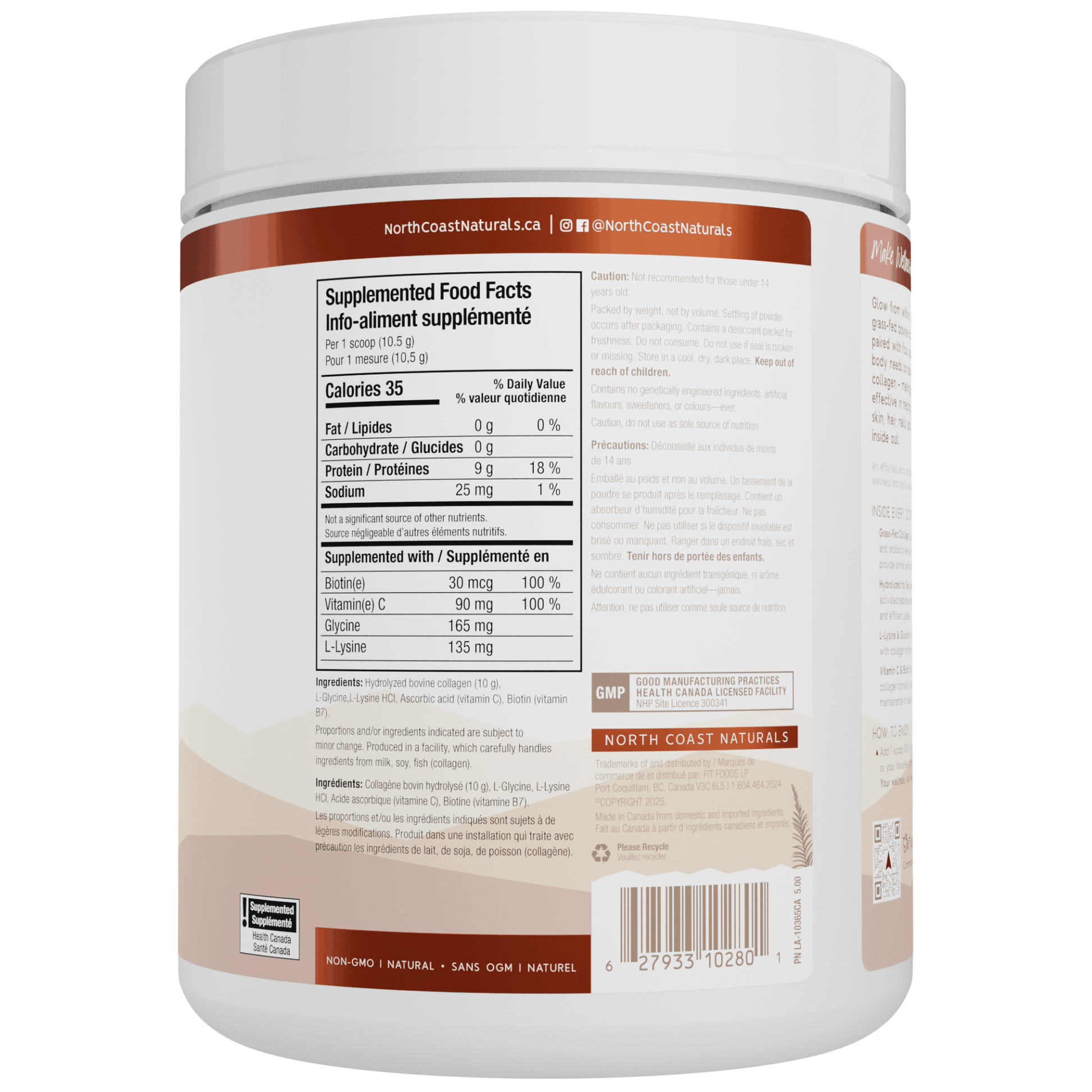 500g Unflavoured | North Coast Naturals Grass-Fed Collagen Powder