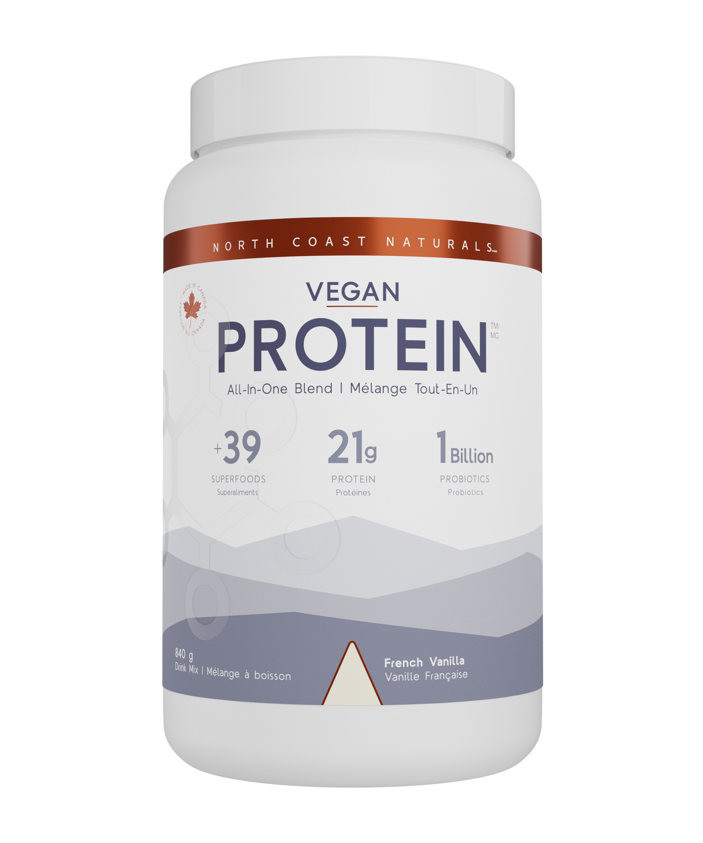 840g French Vanilla | North Coast Naturals Vegan All-In-One Protein Powder