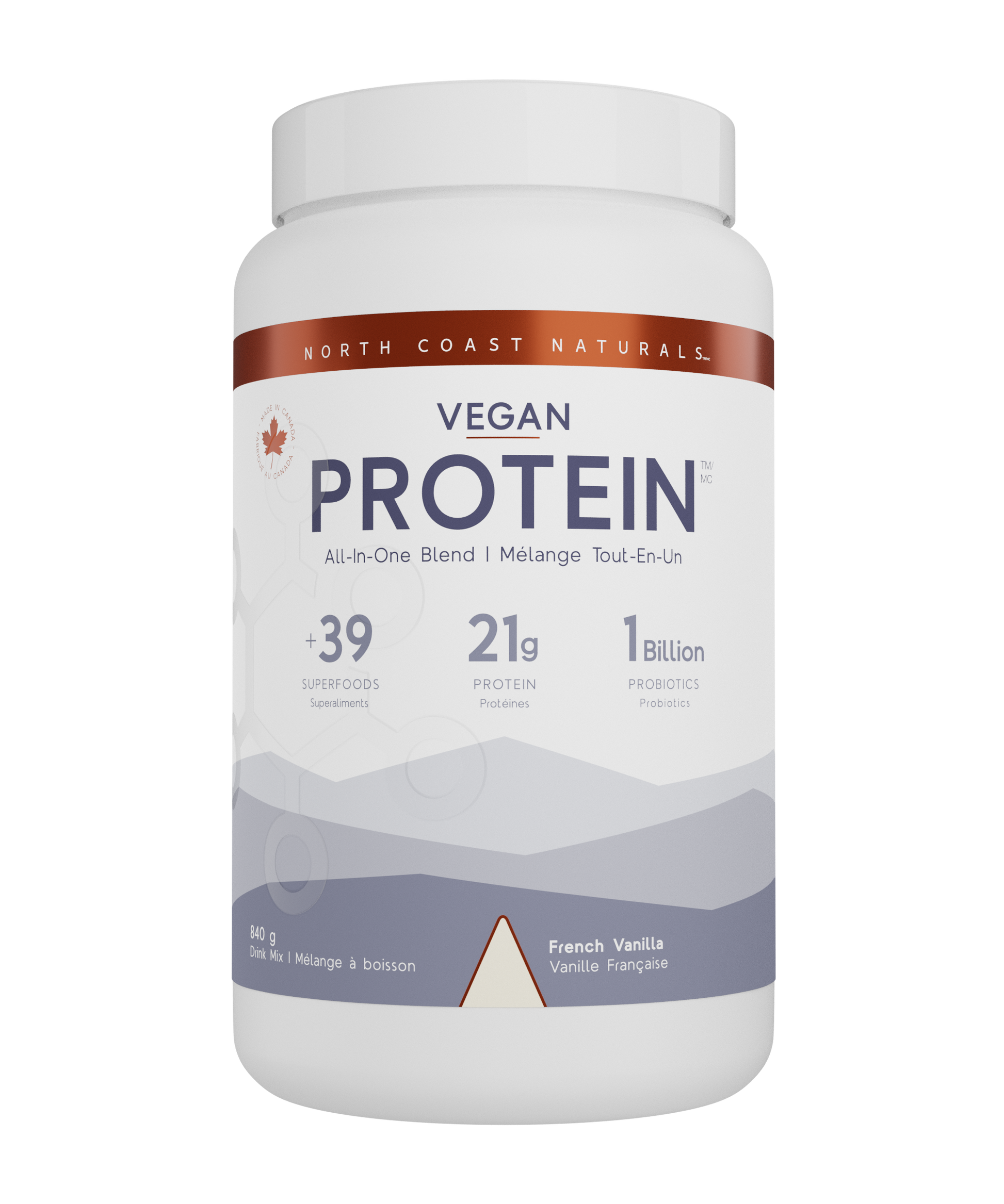 840g French Vanilla | North Coast Naturals Vegan All-In-One Protein Powder