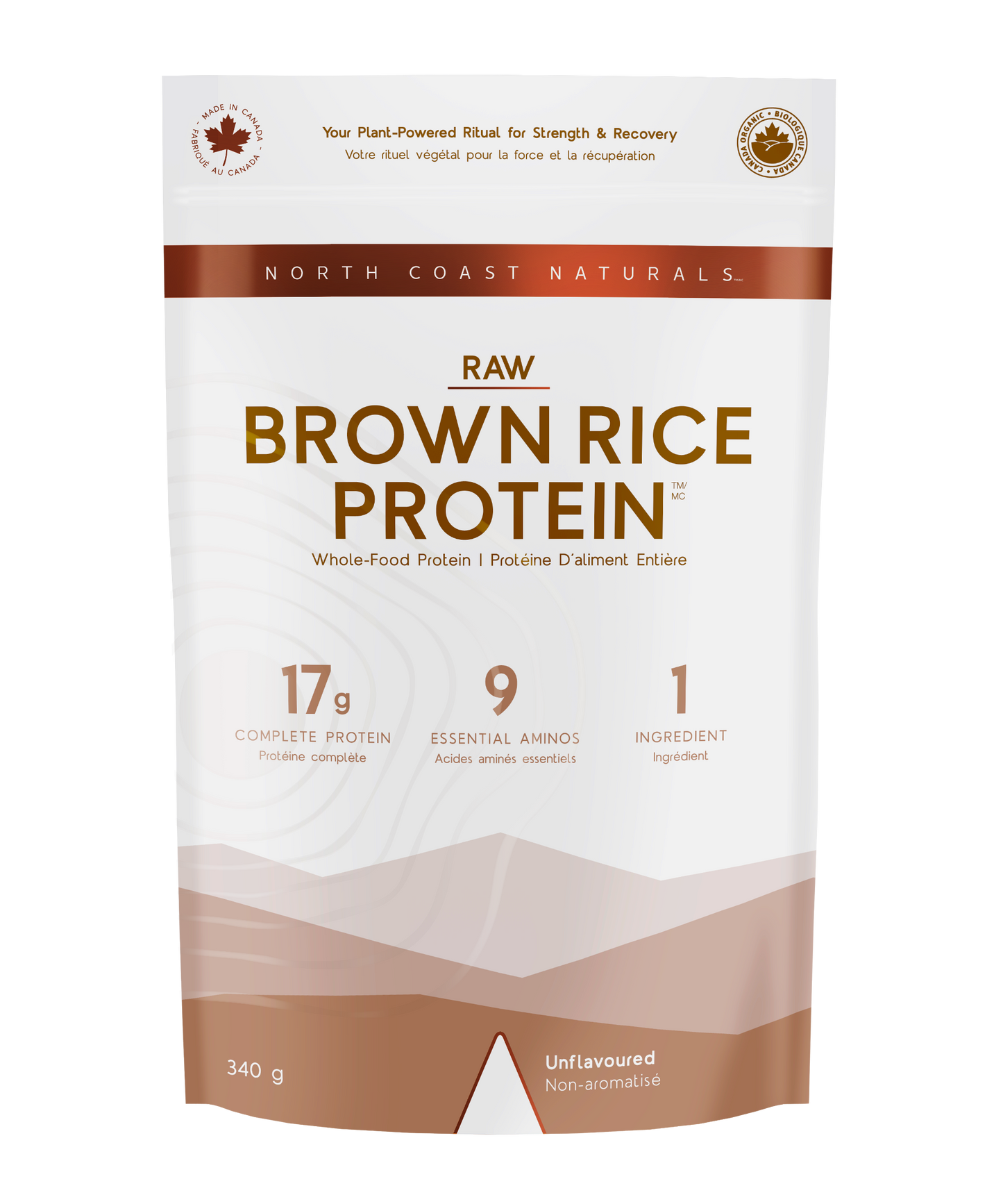 340g Unflavoured | North Coast Naturals Brown Rice Protein Powder