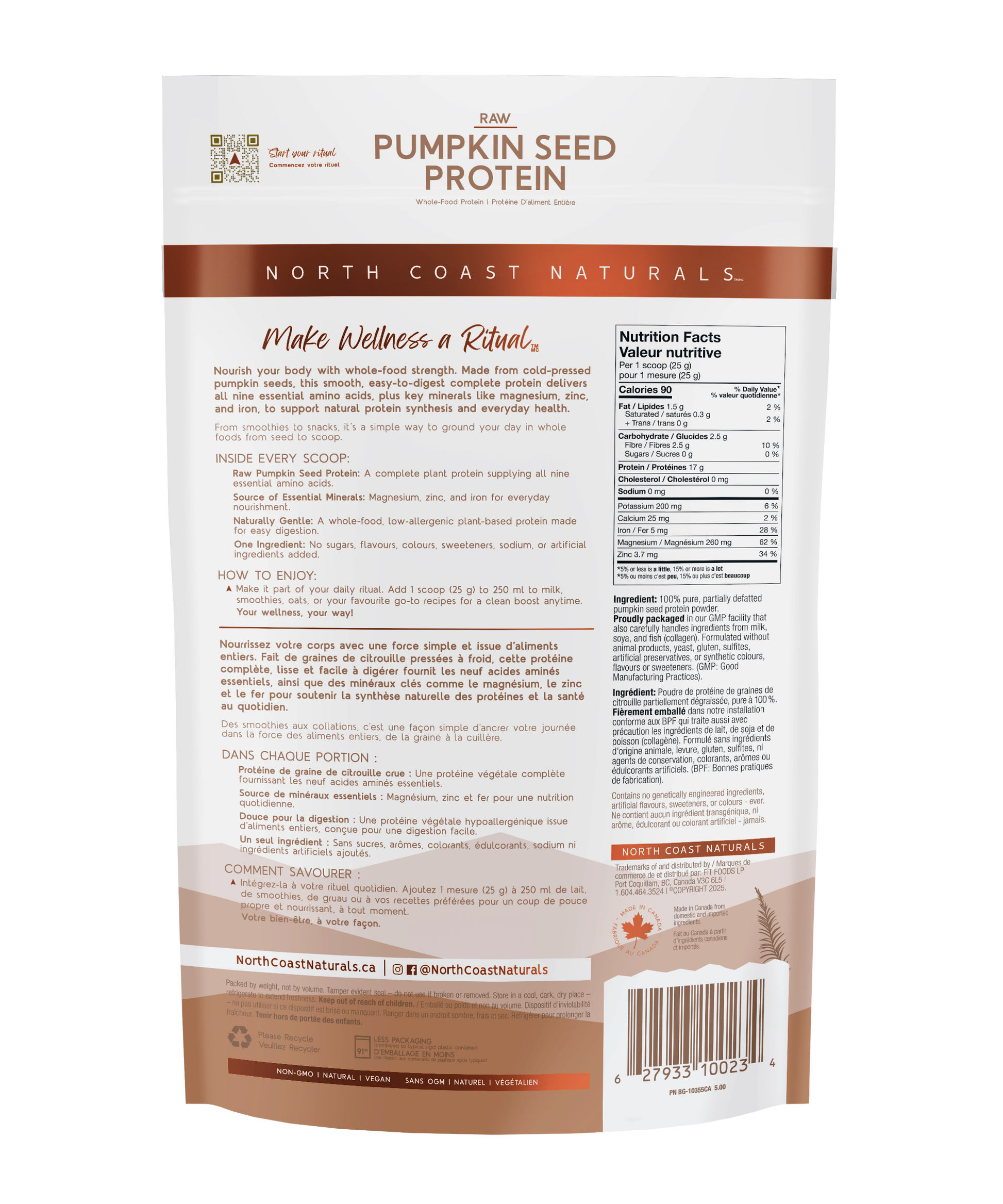 340g Original | North Coast Naturals Raw Pumpkin Seed Protein Powder