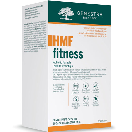 60 Vegetarian Capsules | Genestra Brands HMF Fitness Probiotic + Citrus and Guarana Extract