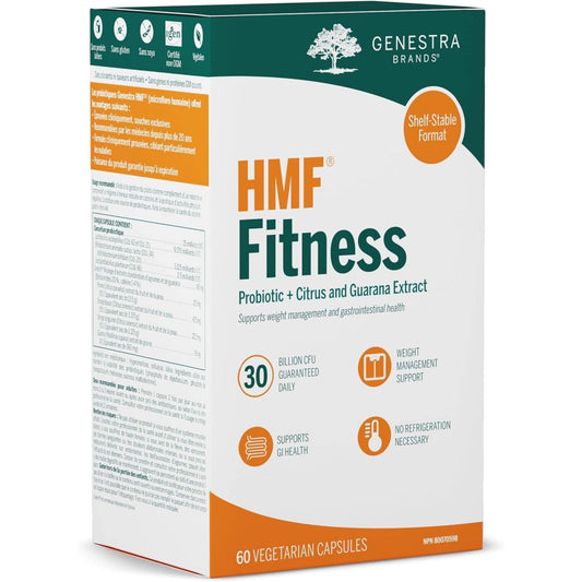 60 Vegetarian Capsules | Genestra Brands HMF Fitness Probiotic + Citrus and Guarana Extract