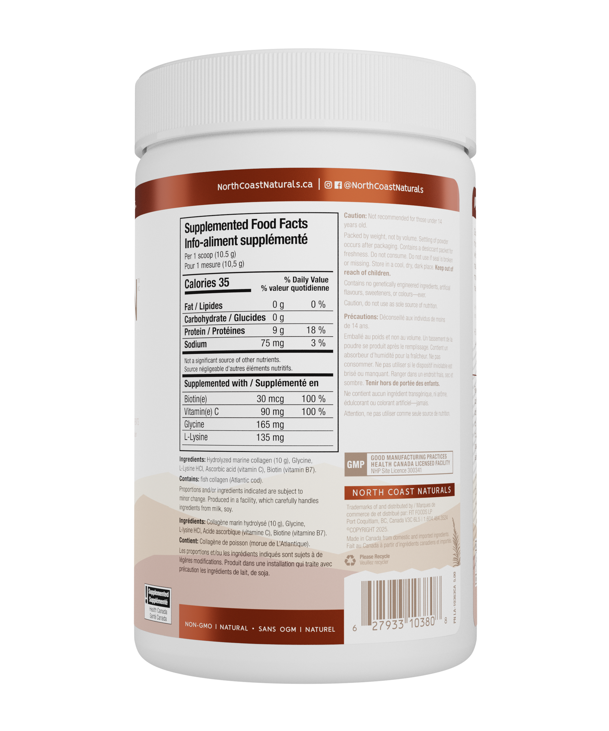 250g Unflavoured | North Coast Naturals Boosted Marine Collagen Powder