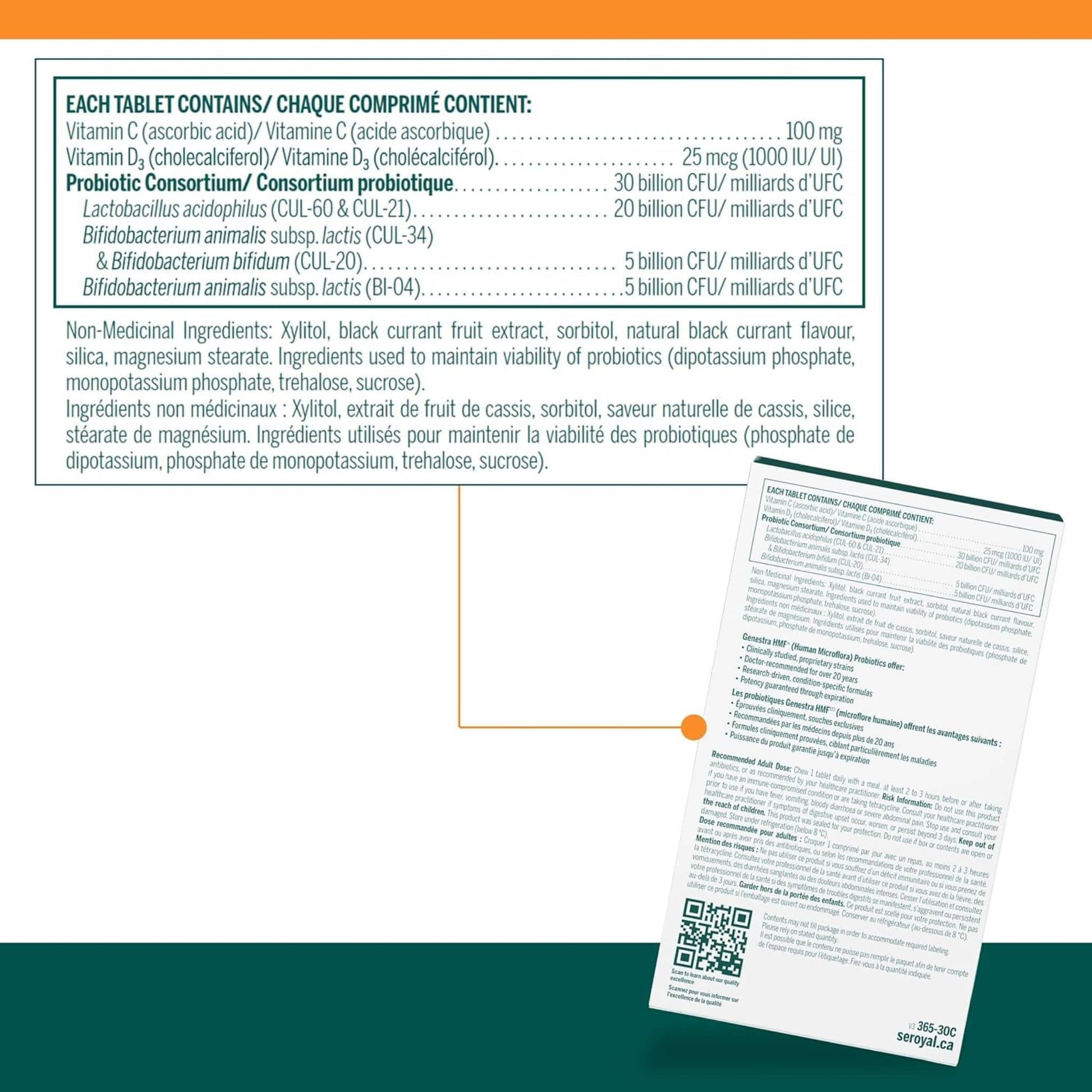 Natural Black Currant Flavour, 30 Chewable Tablets | Genestra Brands HMF Immune