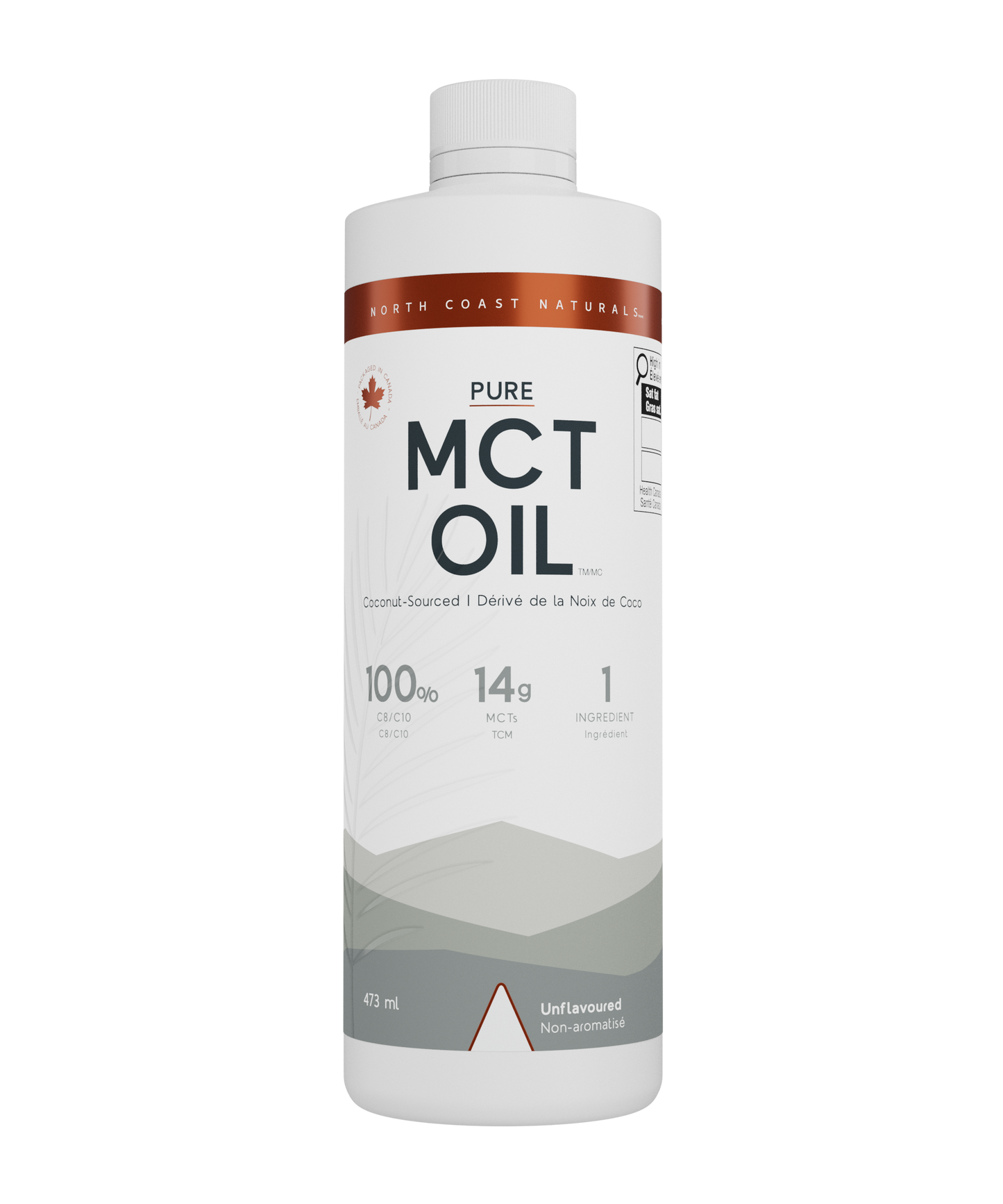 473ml Unflavoured | North Coast Naturals Pure MCT Oil Liquid