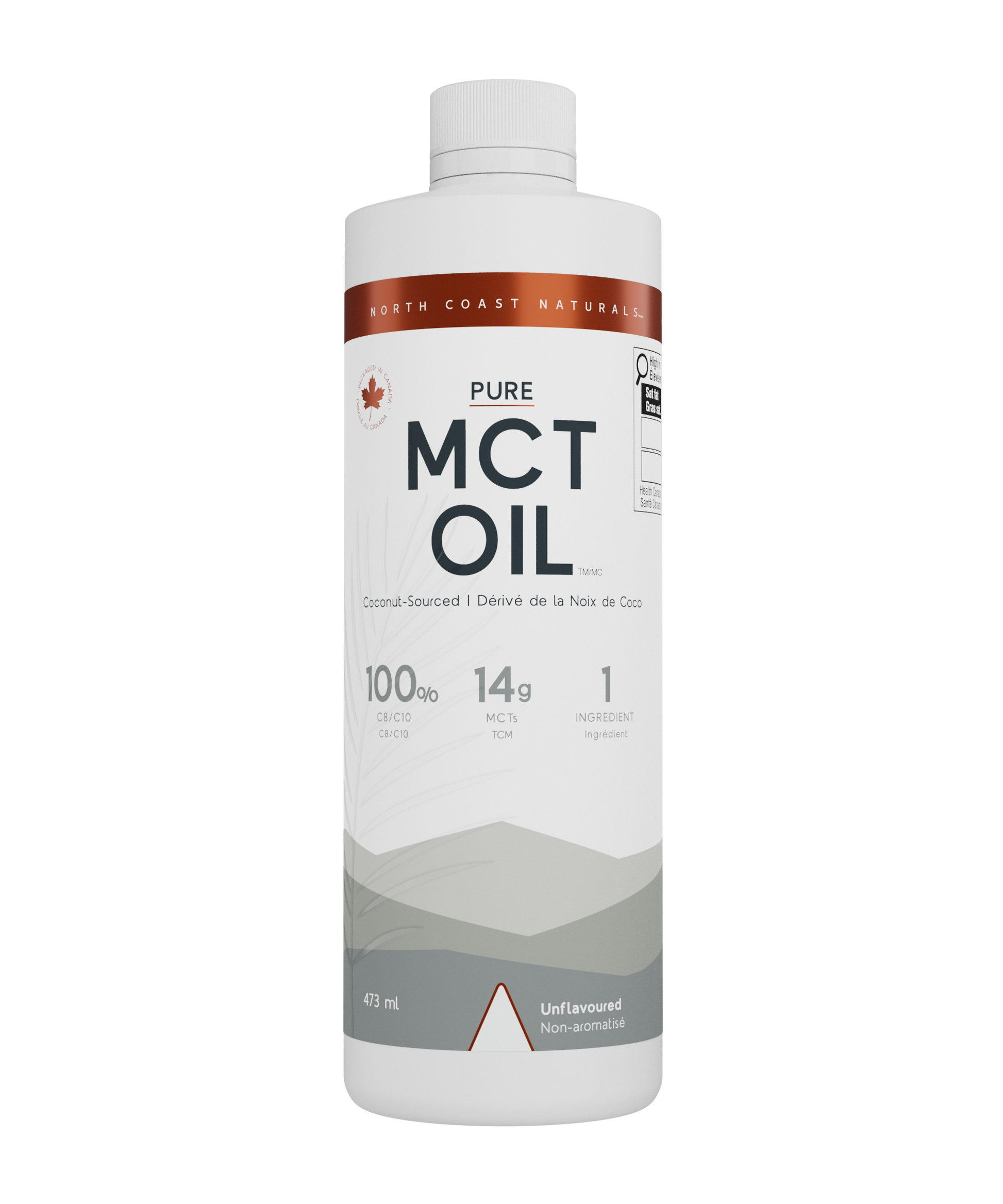 473ml Unflavoured | North Coast Naturals Pure MCT Oil Liquid