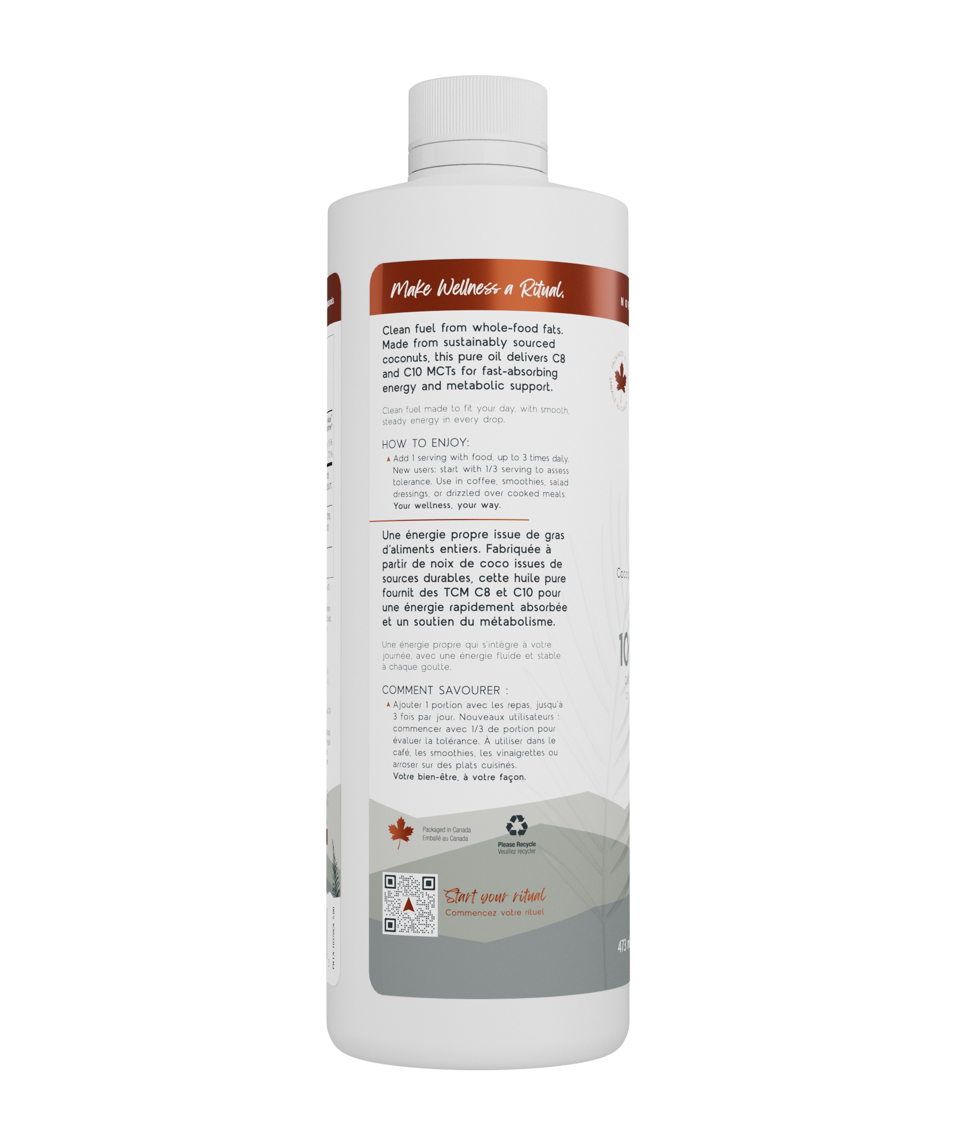 473ml Unflavoured | North Coast Naturals Pure MCT Oil Liquid