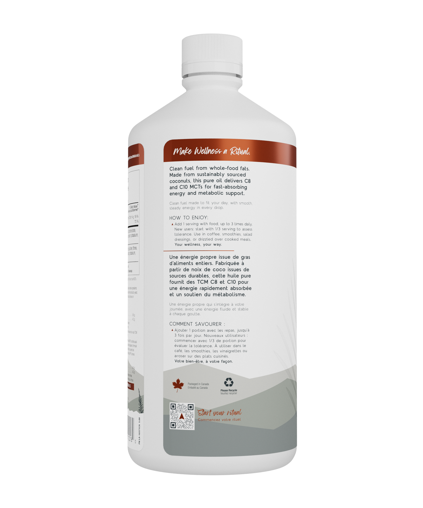 946ml Unflavoured | North Coast Naturals Pure MCT Oil Liquid
