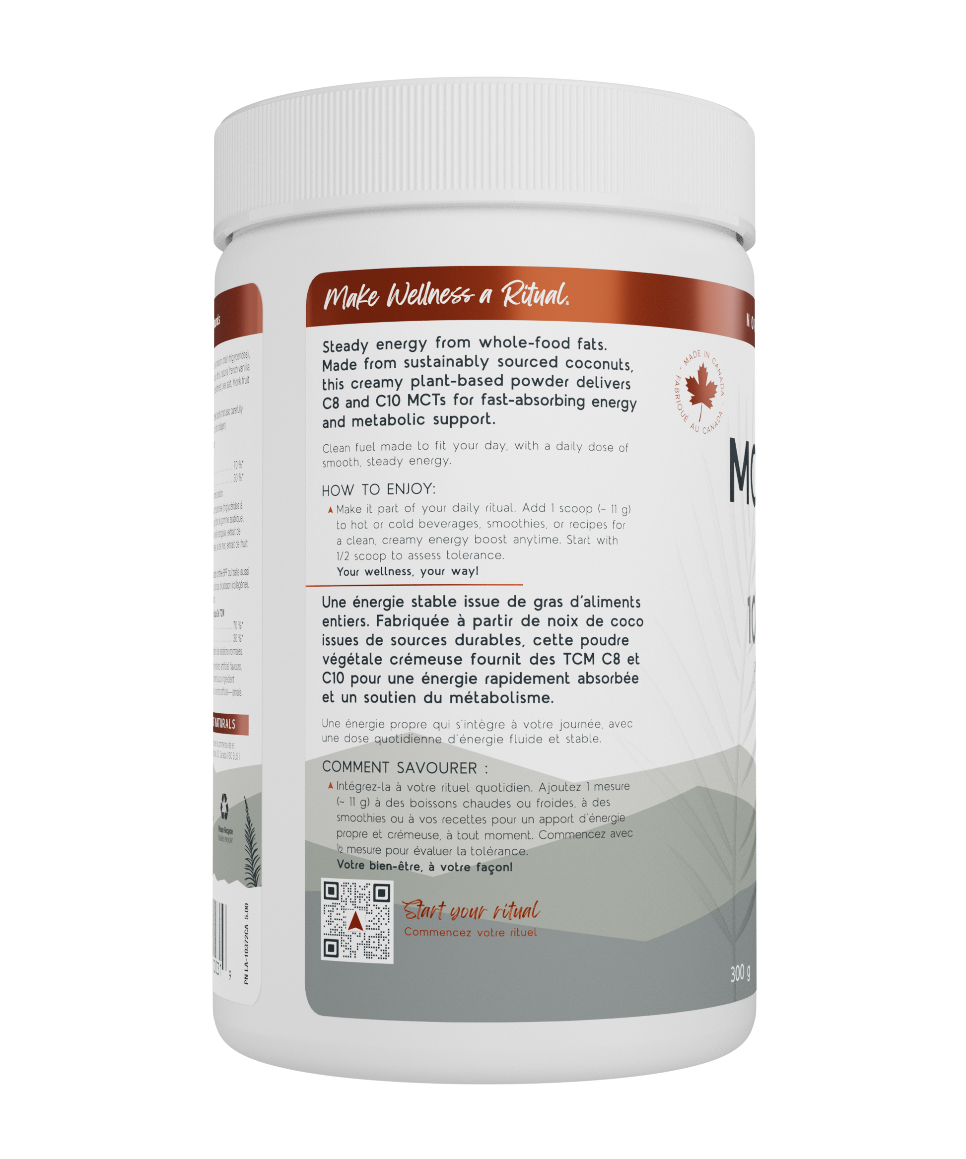 300g Unflavoured | North Coast Naturals Boosted MCT Powder