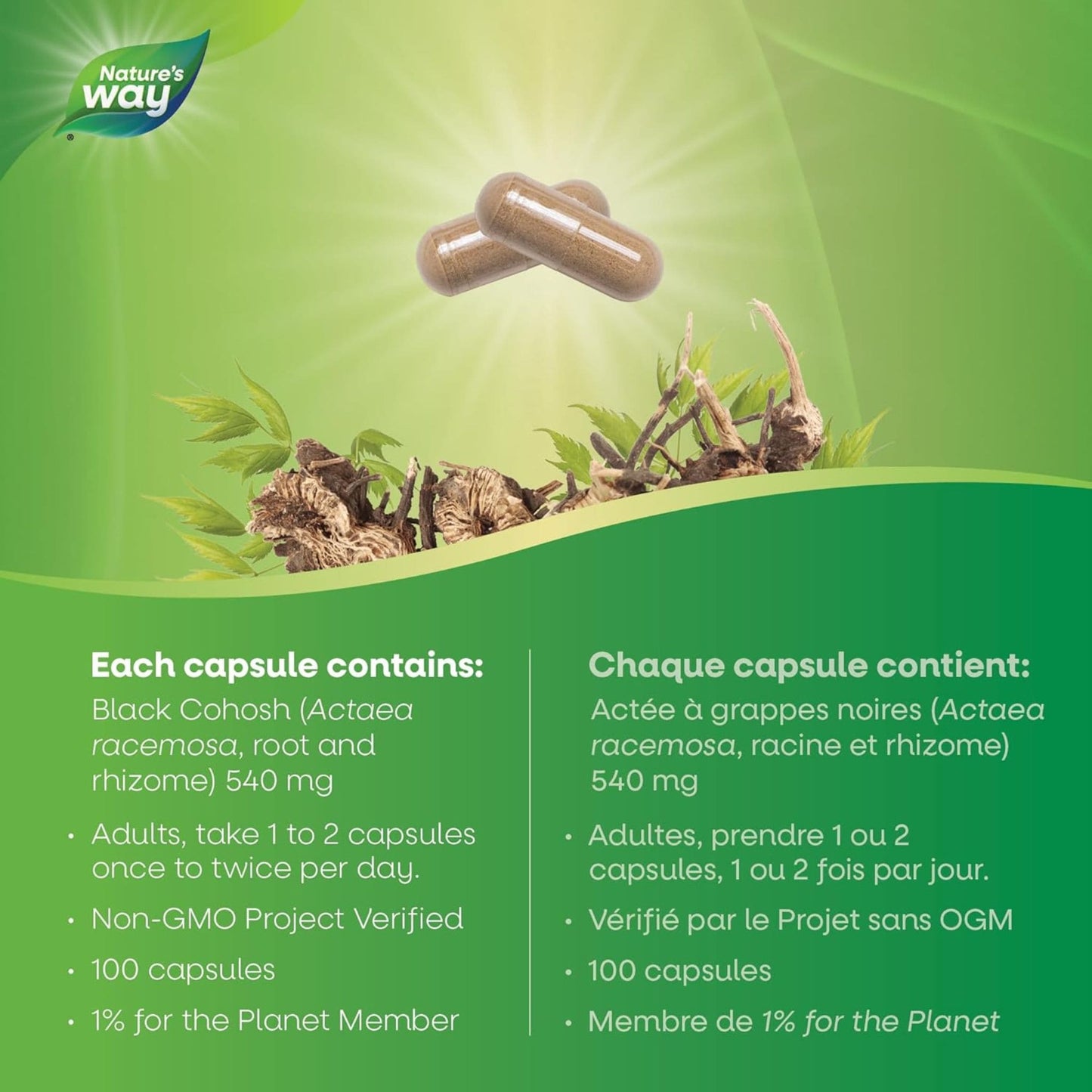 100 Vegetarian Capsules | Nature's Way Black Cohosh Root