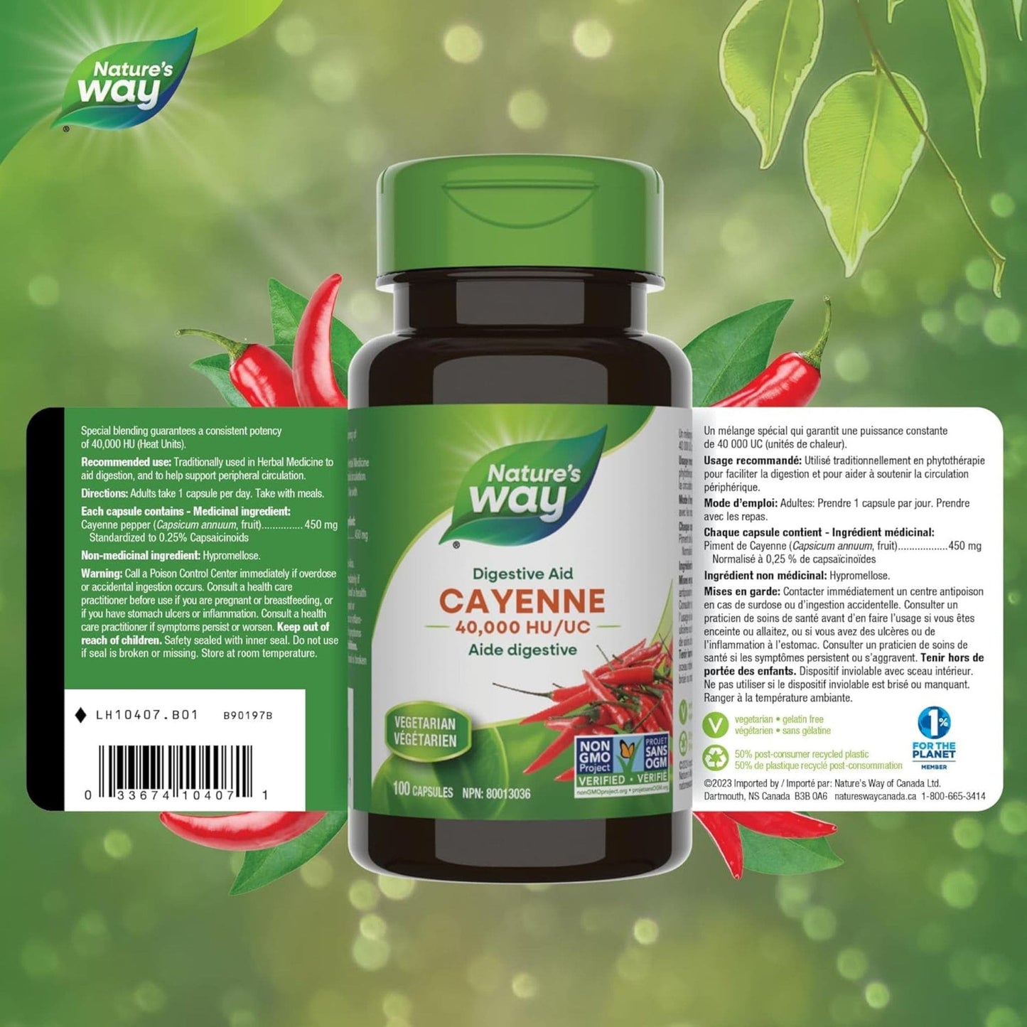 100 Capsules | Nature's Way Cayenne 40,000 HU/UC