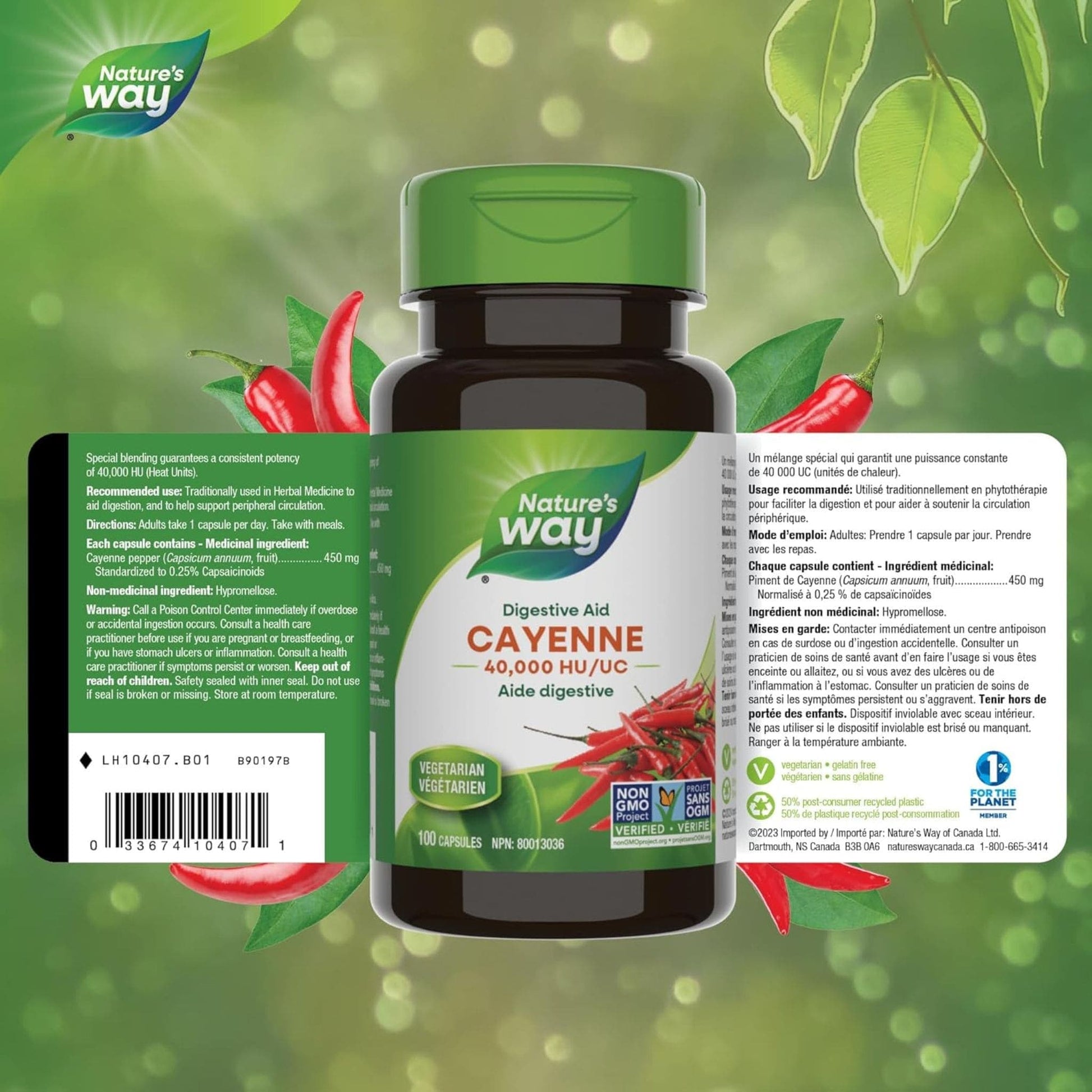 100 Capsules | Nature's Way Cayenne 40,000 HU/UC
