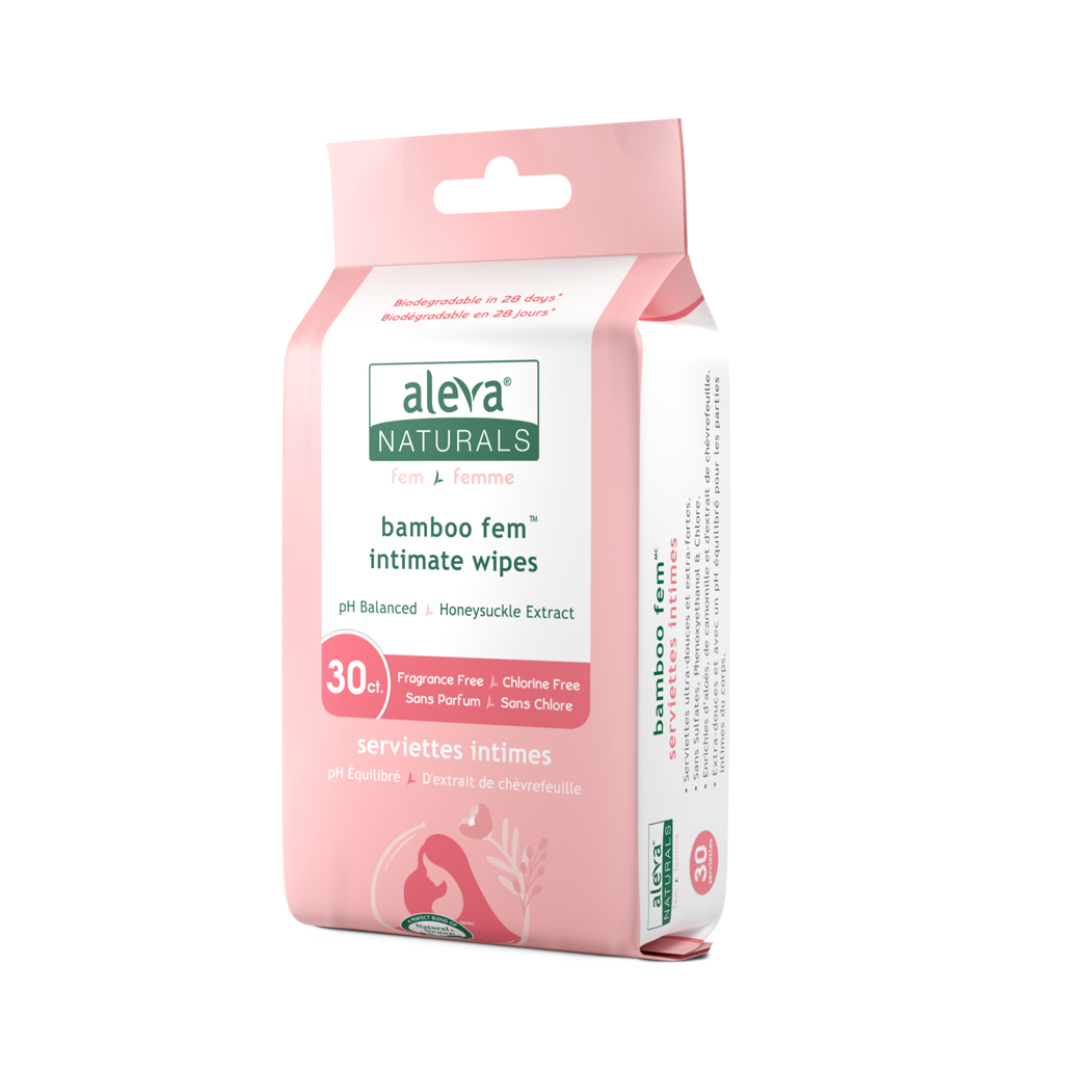 Aleva Naturals Bamboo Fem Intimate Wipes 30 Wipes