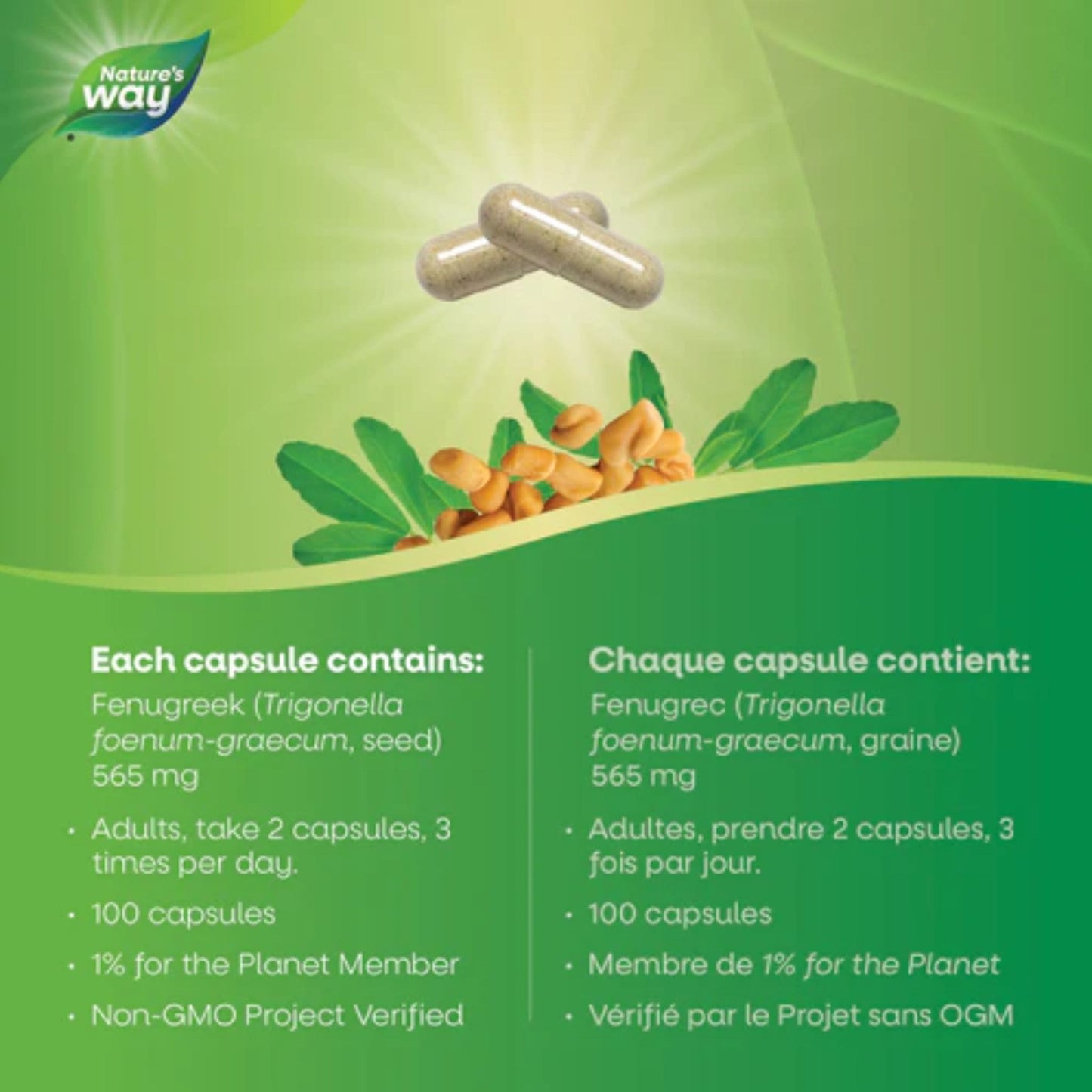 100 Vegetarian Capsules | Nature's Way Fenugreek Seed