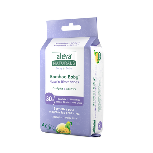 Aleva Naturals Bamboo Baby Nose 'n' Blows Wipes 30 Wipes
