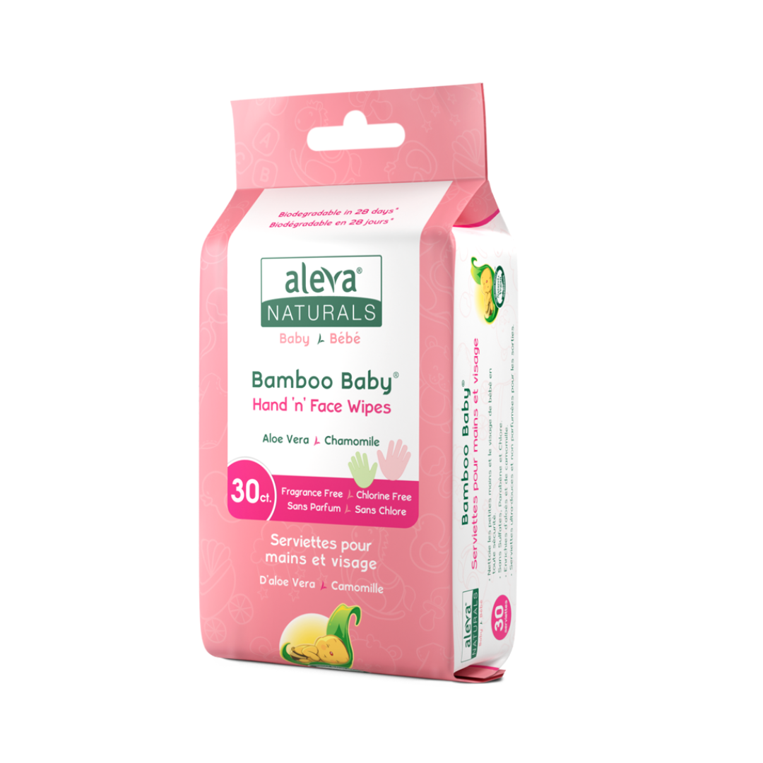 Aleva Naturals Bamboo Baby Hand 'n' Face Wipes 30 Wipes