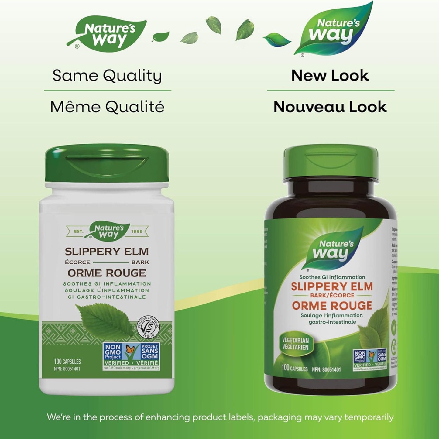 100 Vegetable Capsules | Nature's Way Slippery Elm