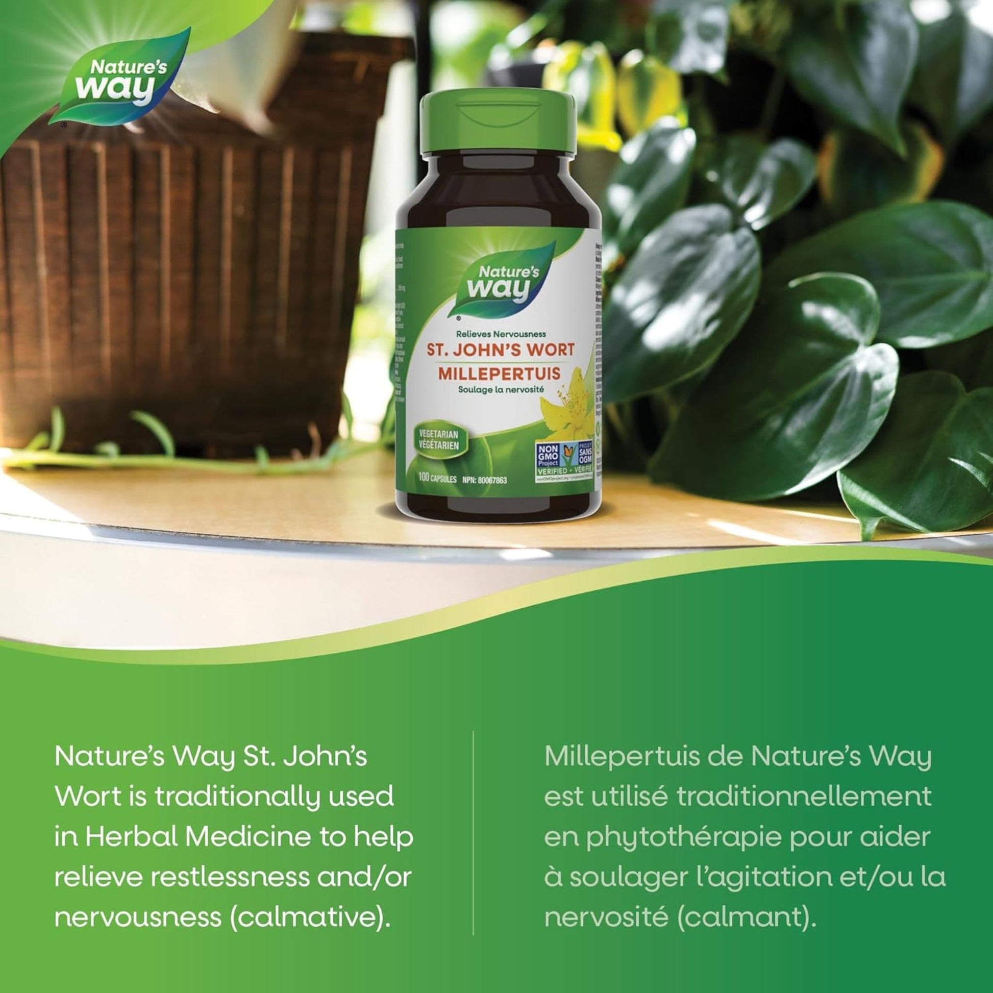 100 Vegetarian Capsules | Nature's Way St. John's Wort