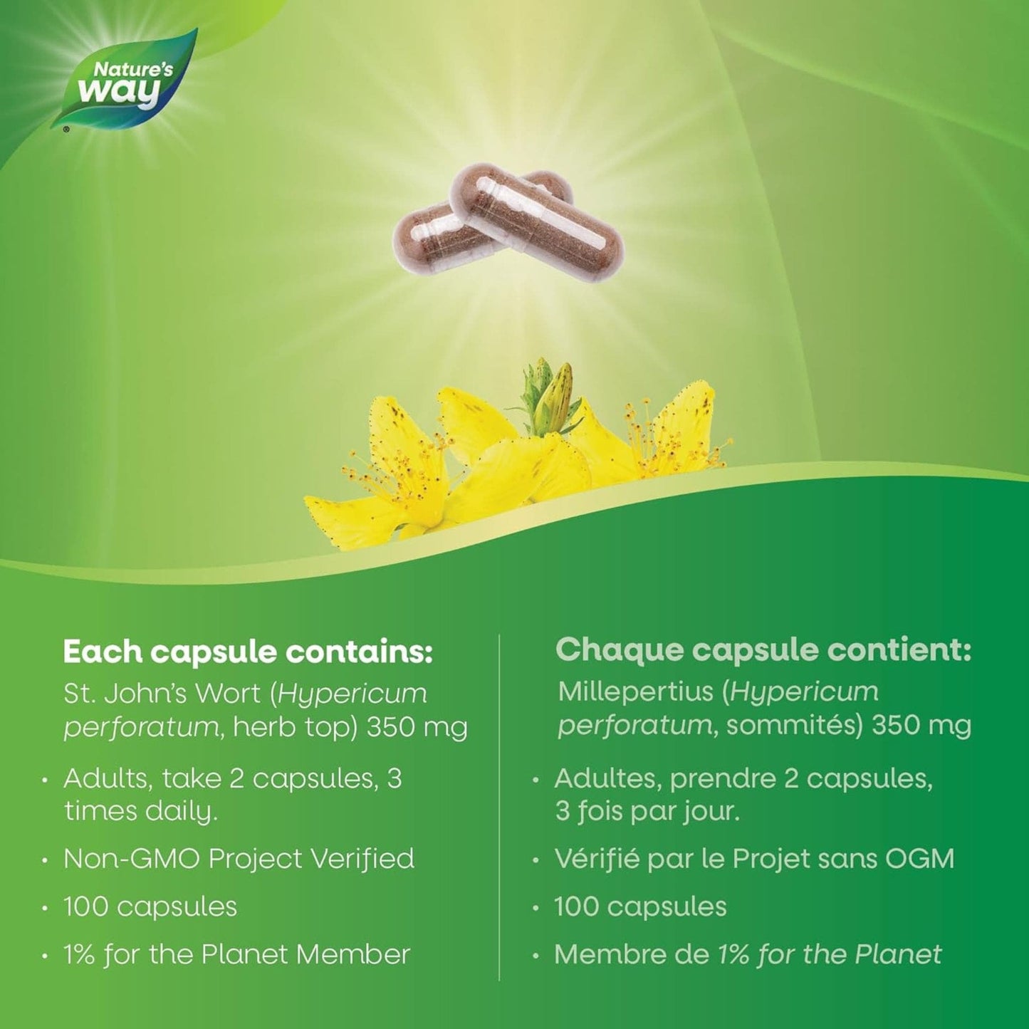 100 Vegetarian Capsules | Nature's Way St. John's Wort
