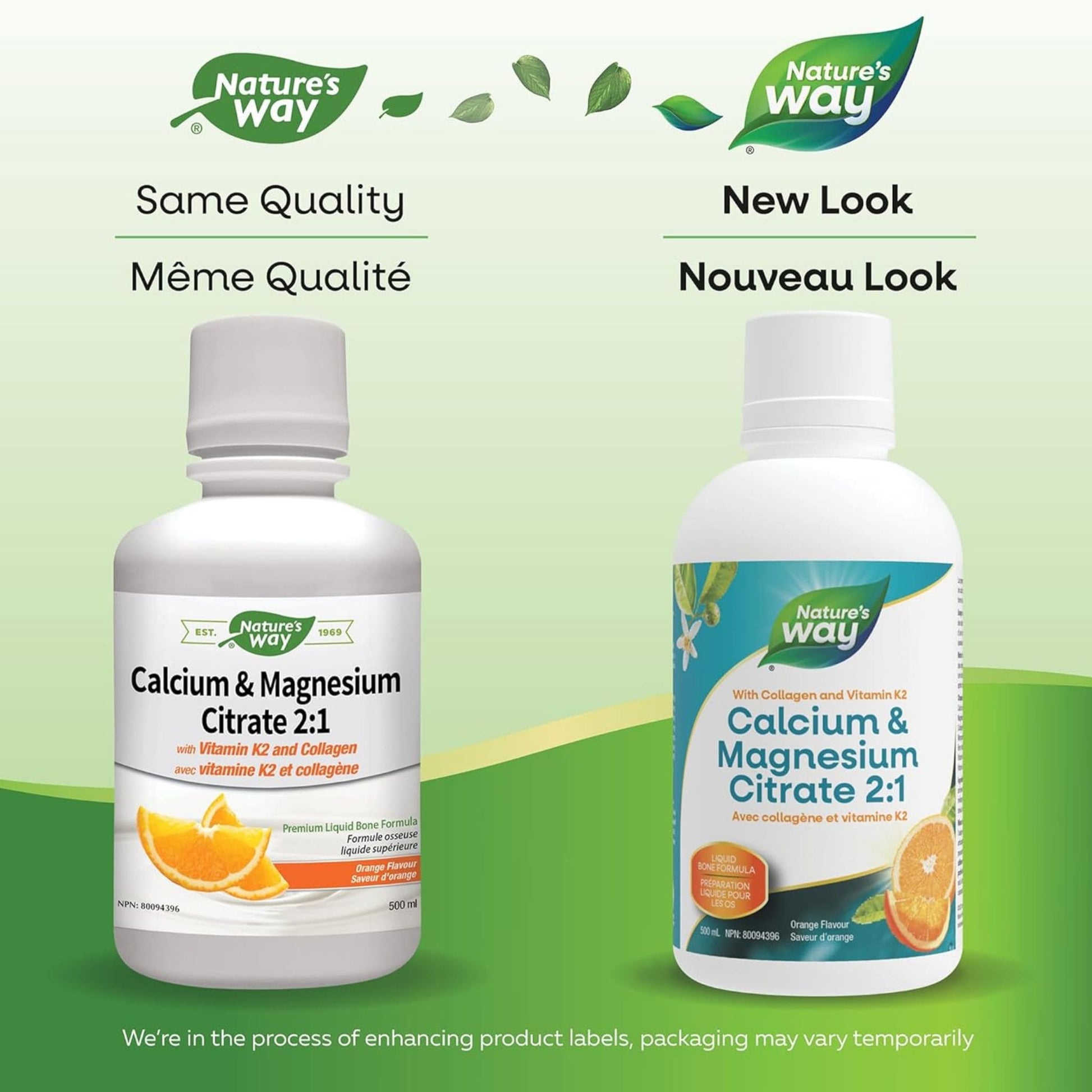 Orange Flavour, 500mL |Nature's Way Calcium & Magnesium Citrate 2:1 with Collagen and Vitamin K2
