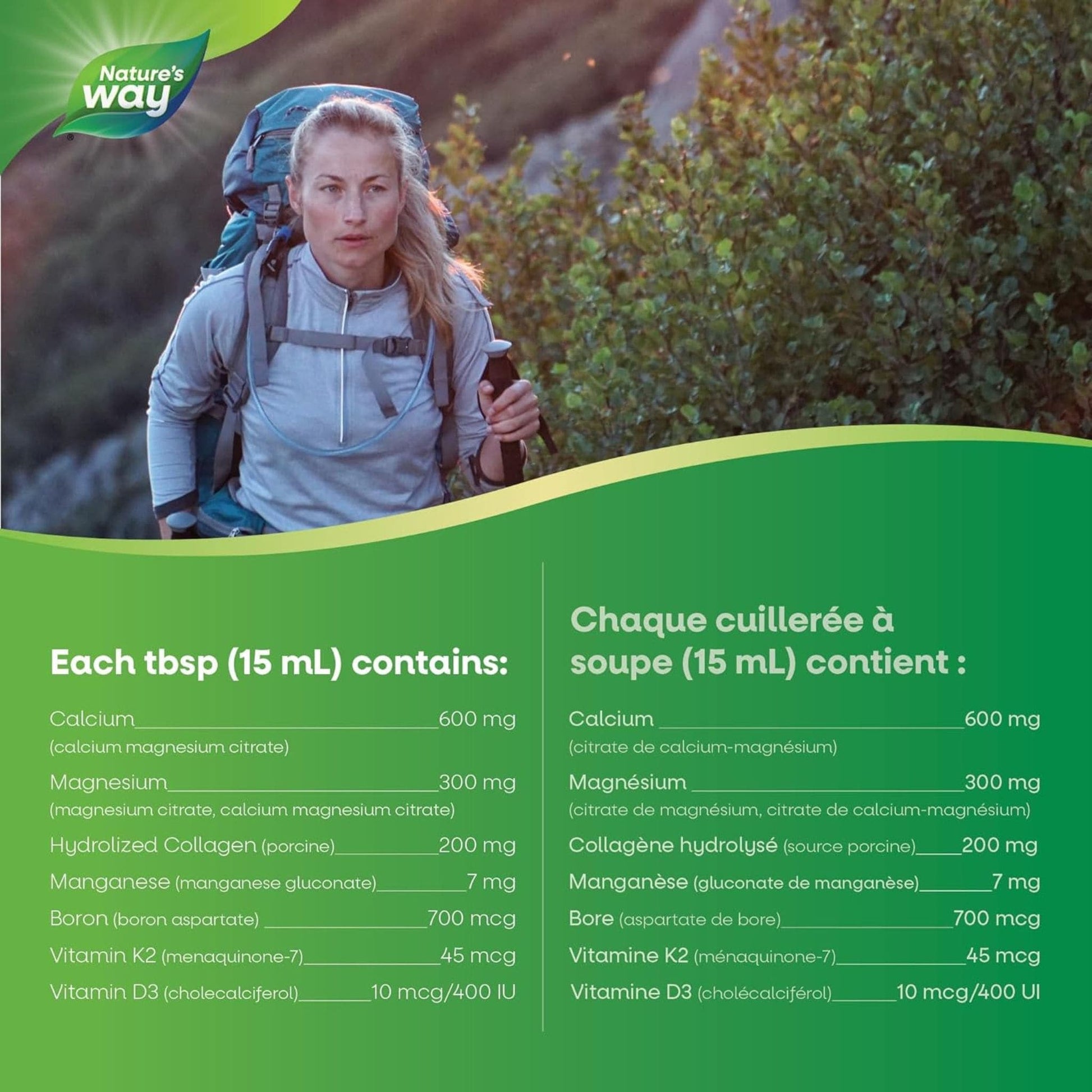 Orange Flavour, 500mL |Nature's Way Calcium & Magnesium Citrate 2:1 with Collagen and Vitamin K2