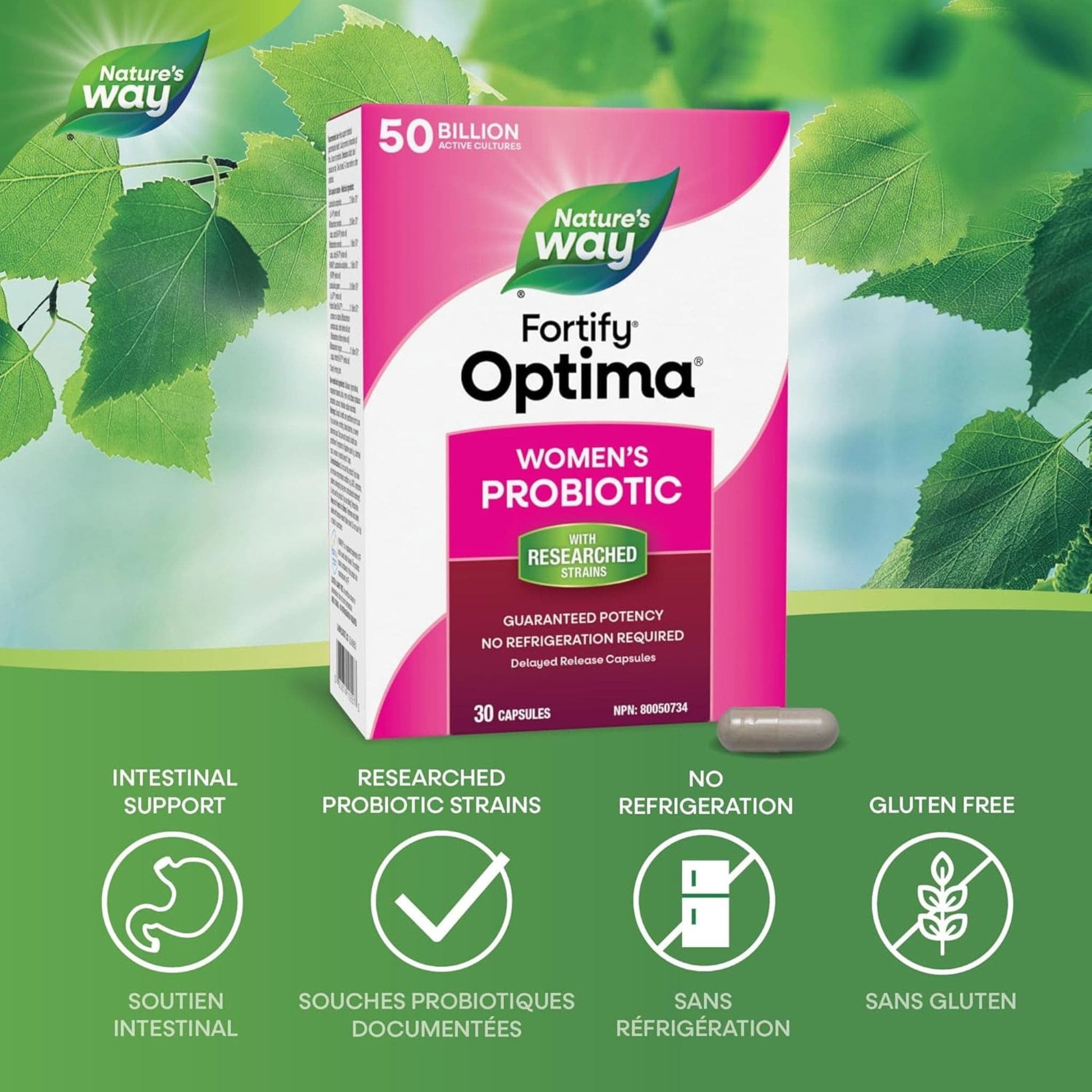 30 Capsules | Nature's Way Fortify Optima Women's Probiotic 50 Billion