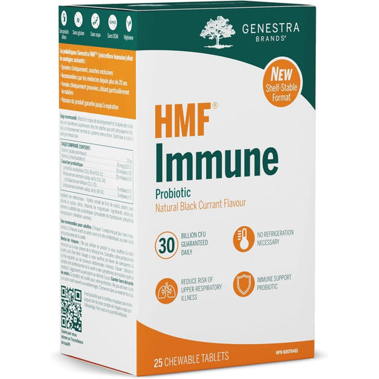 Natural Black Currant Flavour, 25 Chewable Tablets | Genestra Brands HMF Immune Probiotic