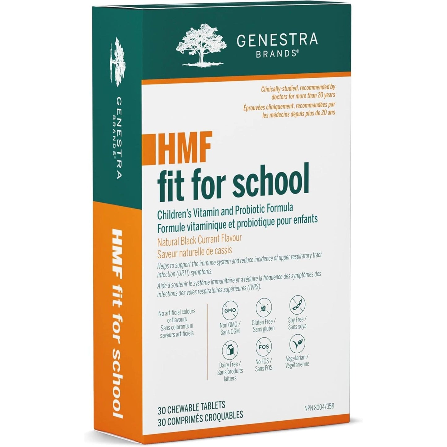 Natural Blackcurrant Flavour, 30 Chewable Tablets | Genestra Brands HMF Fit For School