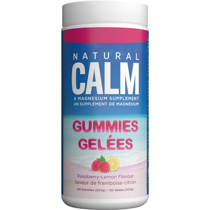 Raspberry-Lemon Flavour, 120 Gummies | Natural Calm A Magnesium Supplement Gummies // raspberry-lemon flavour
